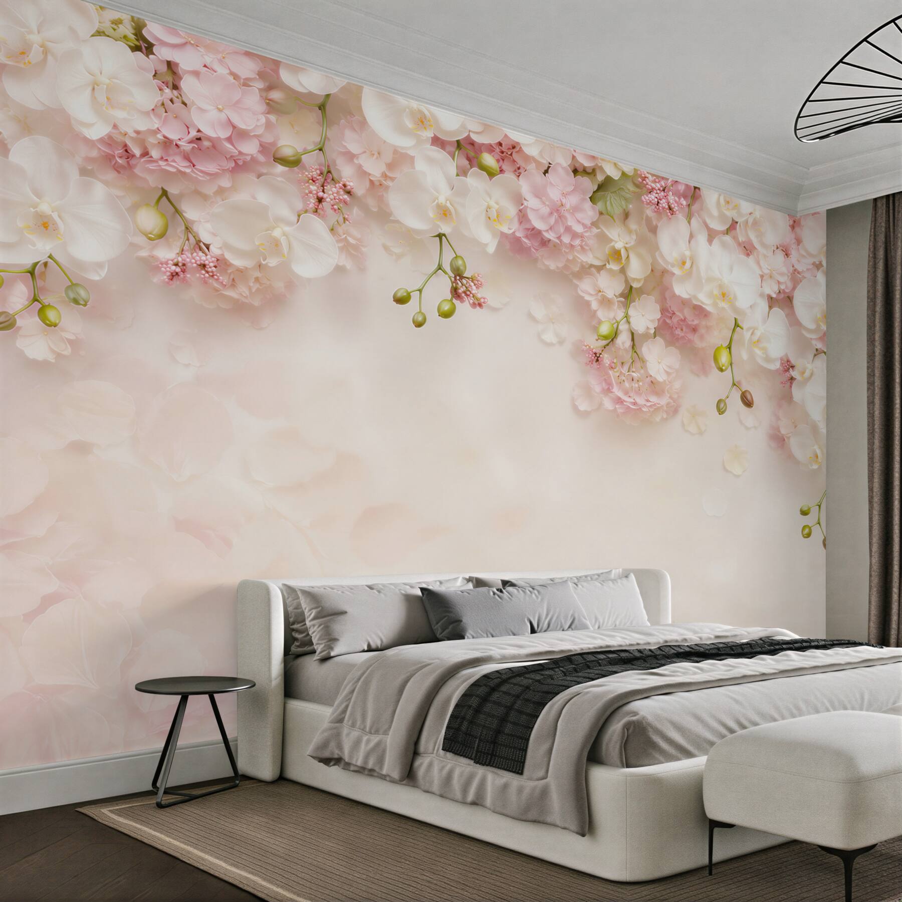 Fototapeta wieszanie białych orchidei z różowymi?v23
