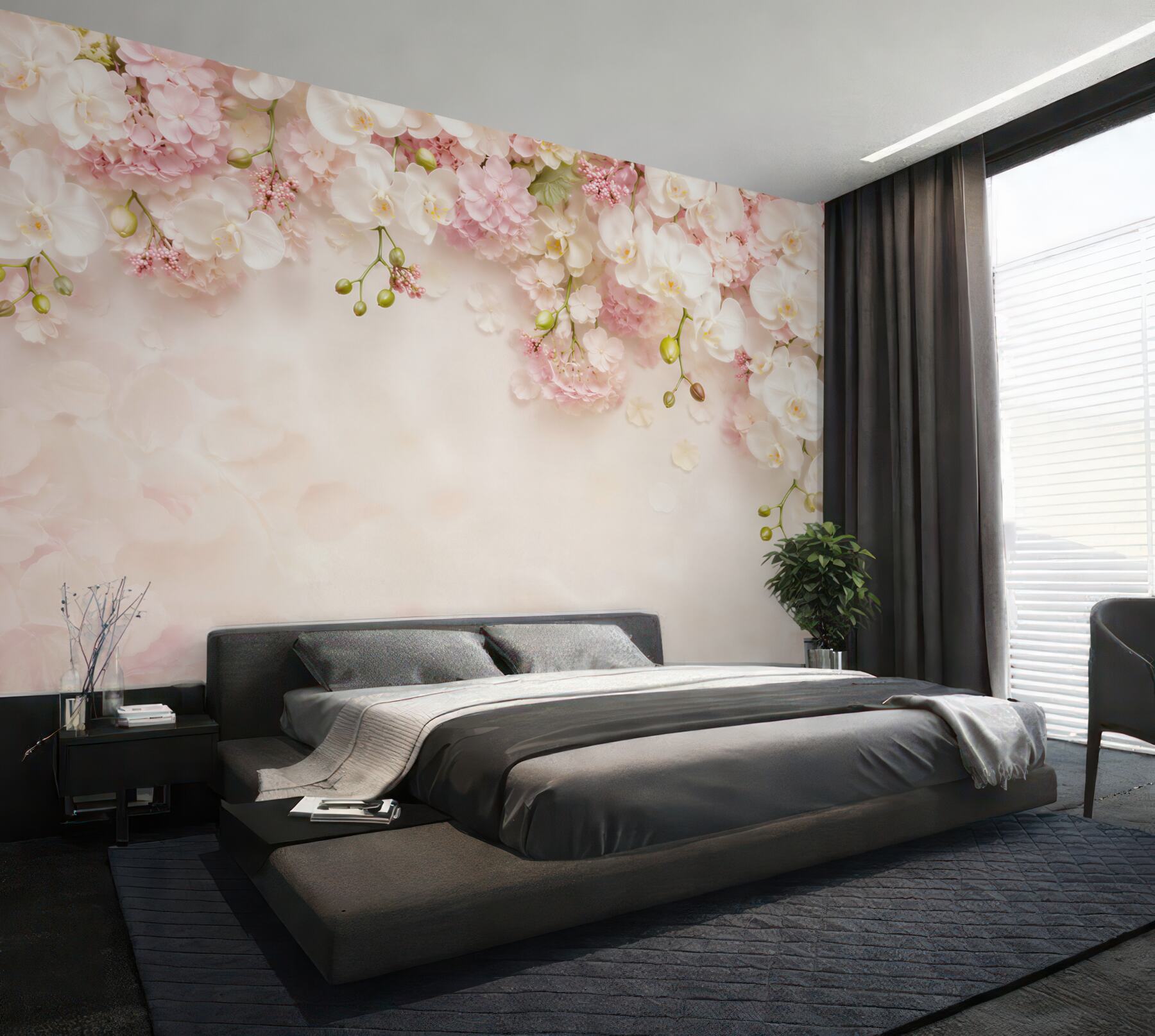 Fototapeta wieszanie białych orchidei z różowymi?v23