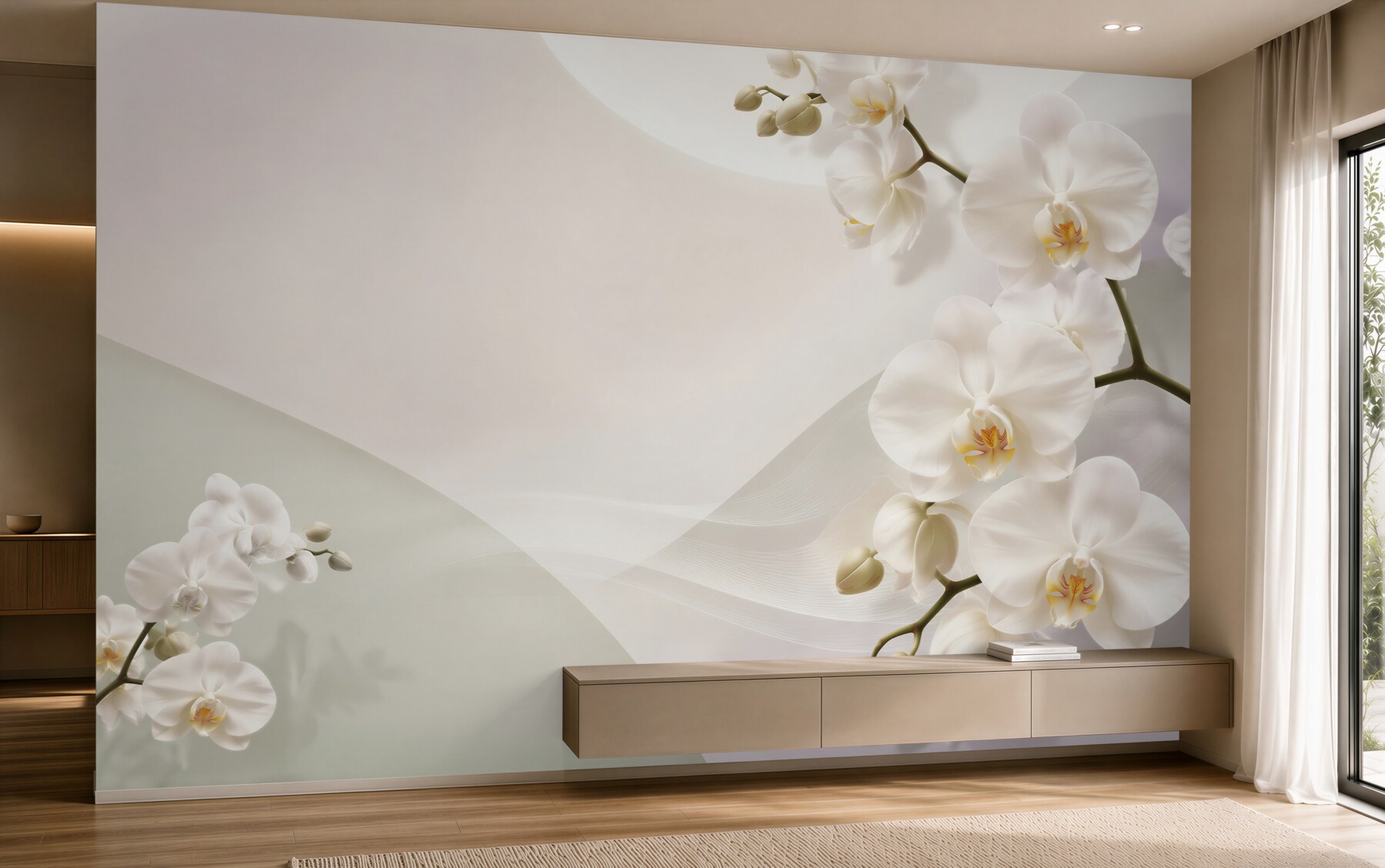 Fototapeta gałęzie białych orchidei na białym tle?v23