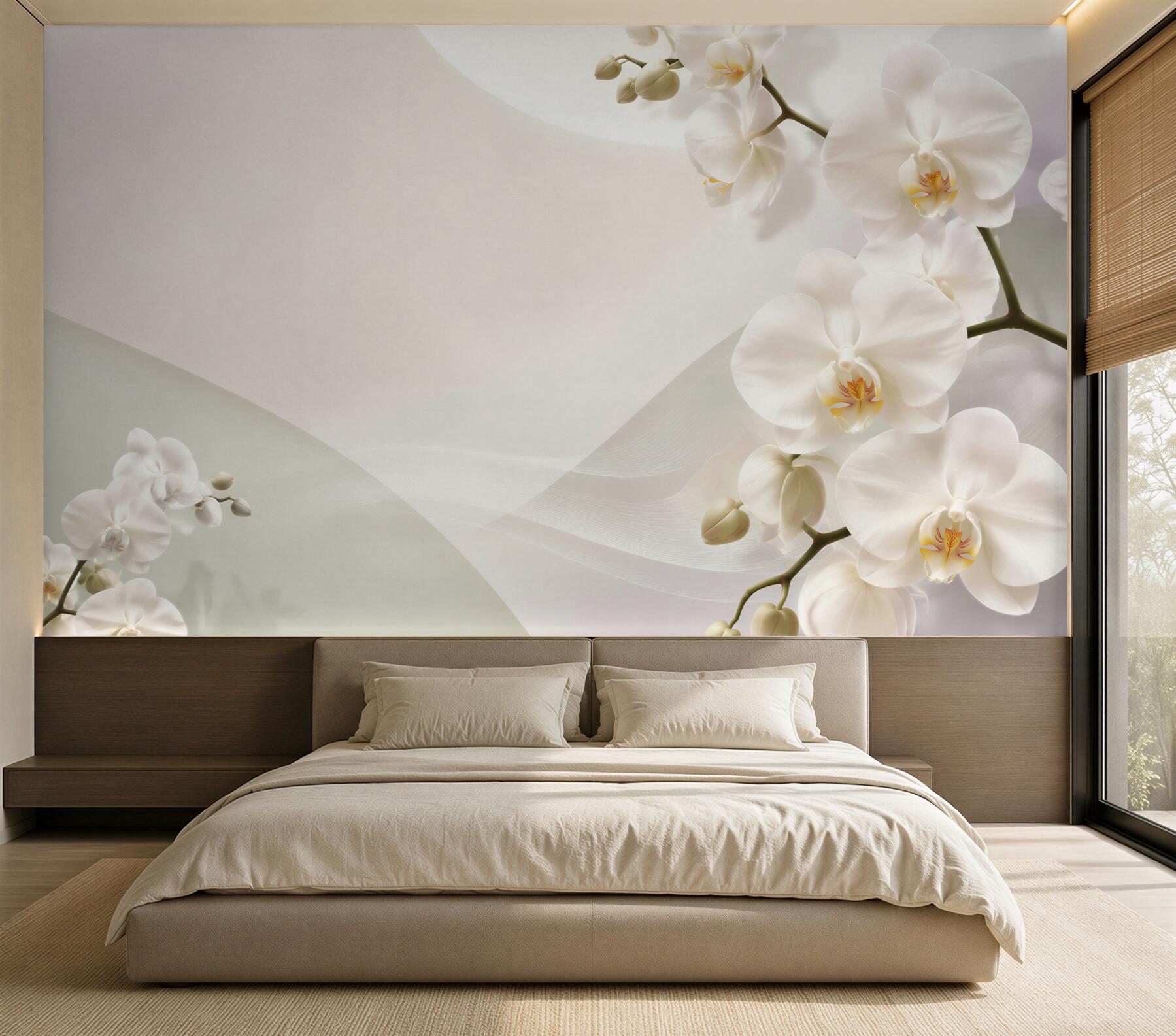 Fototapeta gałęzie białych orchidei na białym tle?v23