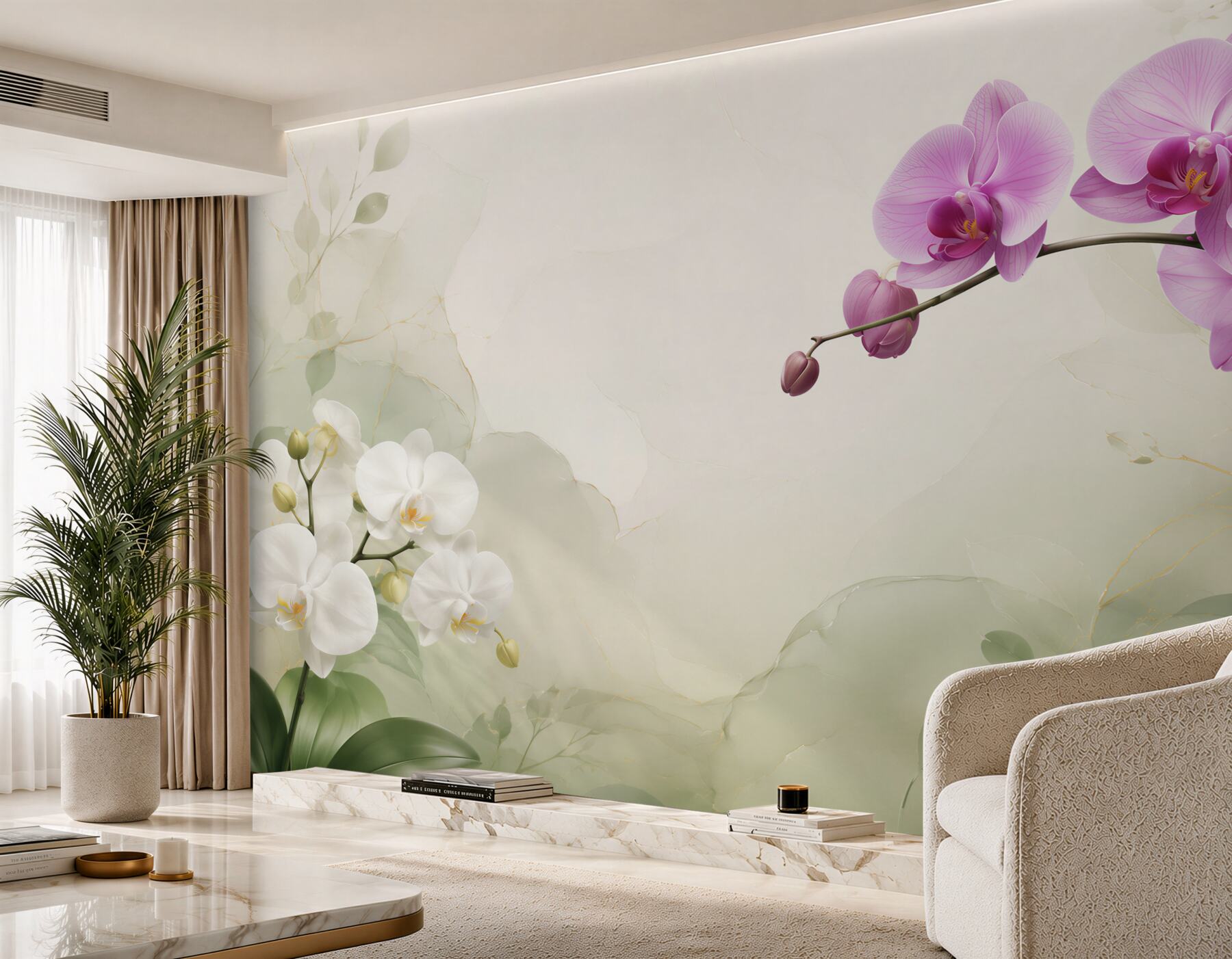 Fototapeta liliowe i białe orchidee?v23