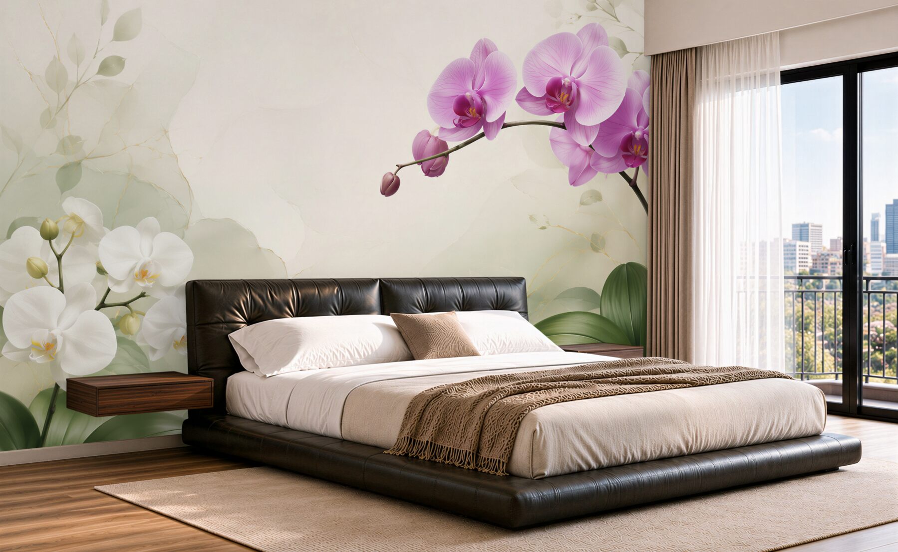 Fototapeta liliowe i białe orchidee?v23