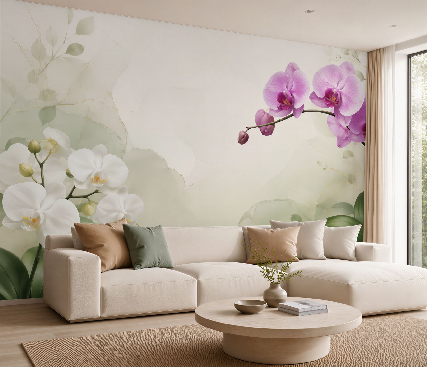 Fototapeta liliowe i białe orchidee?v23