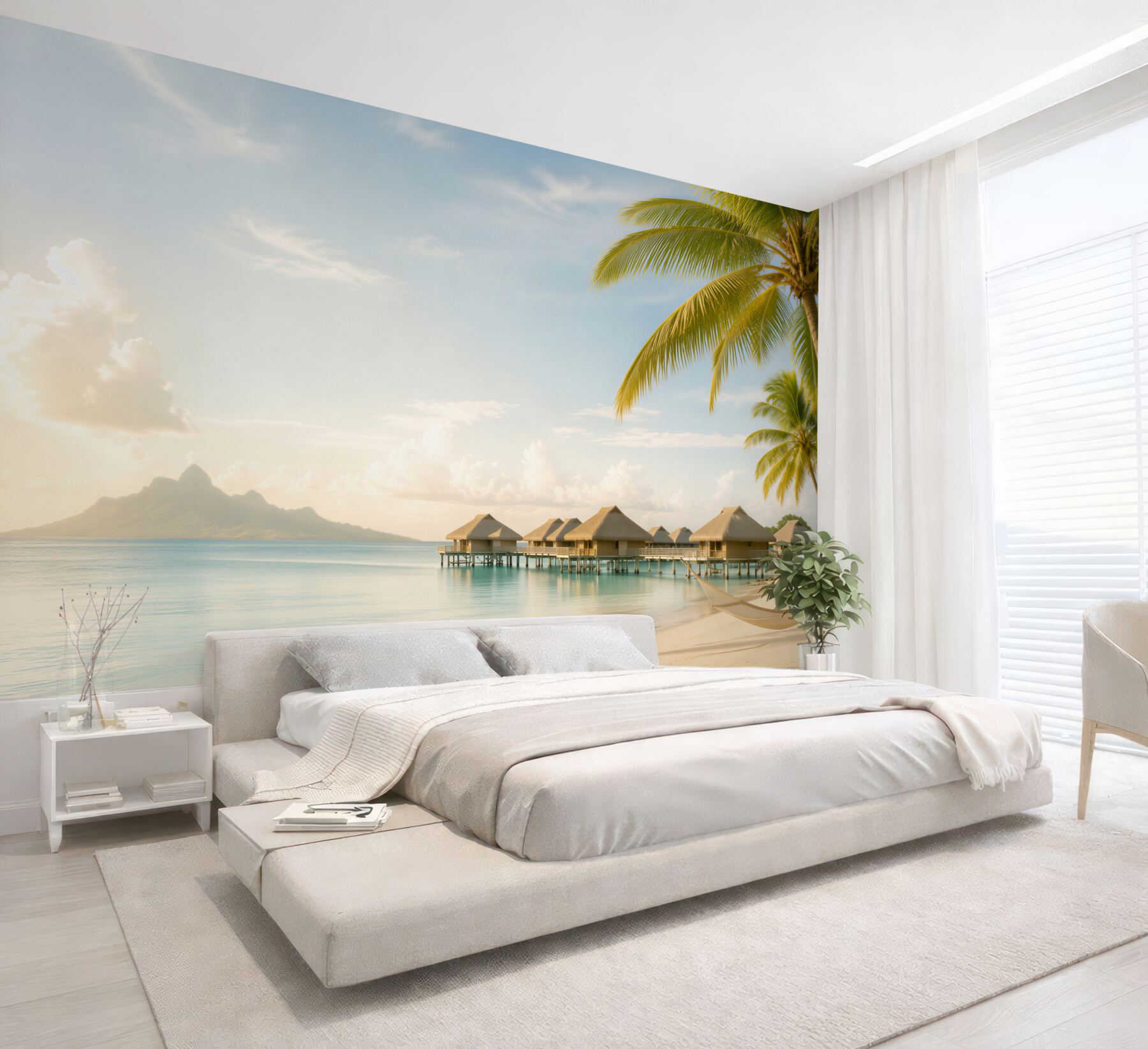 Fototapeta palmy na piaszczystej plaży?v23