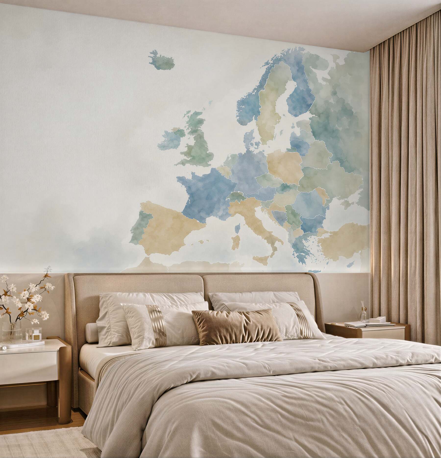 Fototapeta mapa krajów europy z flagami?v23