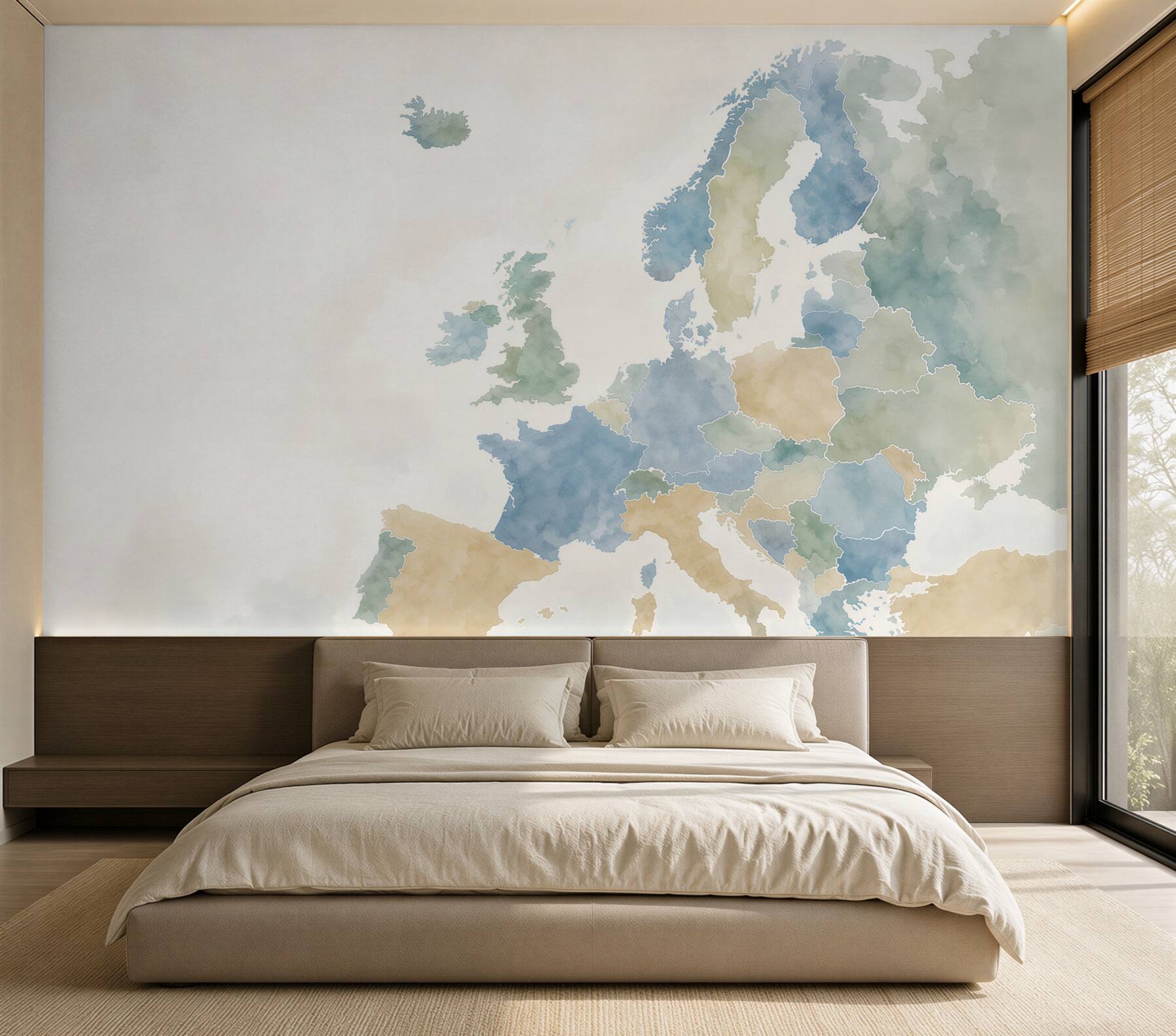 Fototapeta mapa krajów europy z flagami?v23