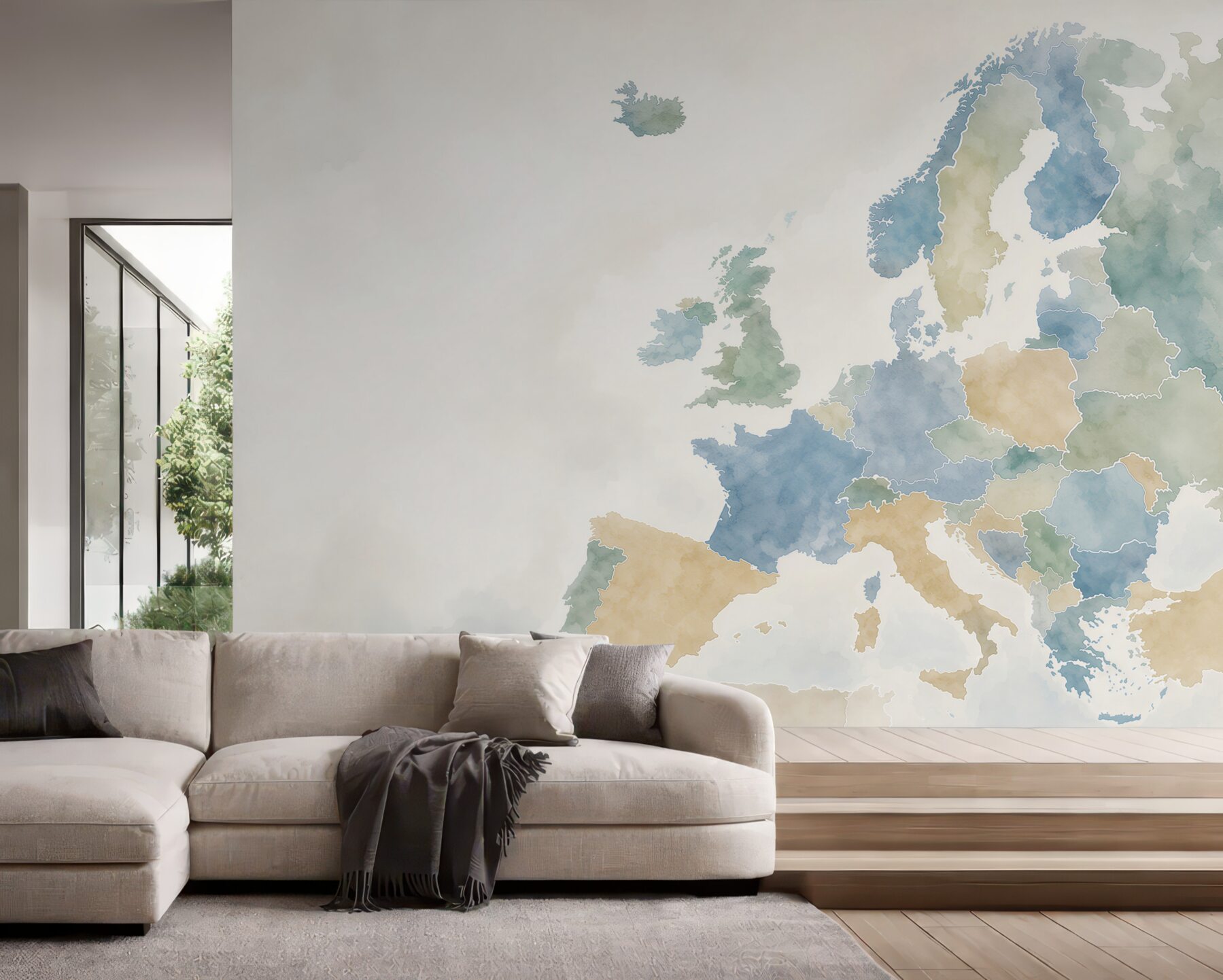 Fototapeta mapa krajów europy z flagami?v23