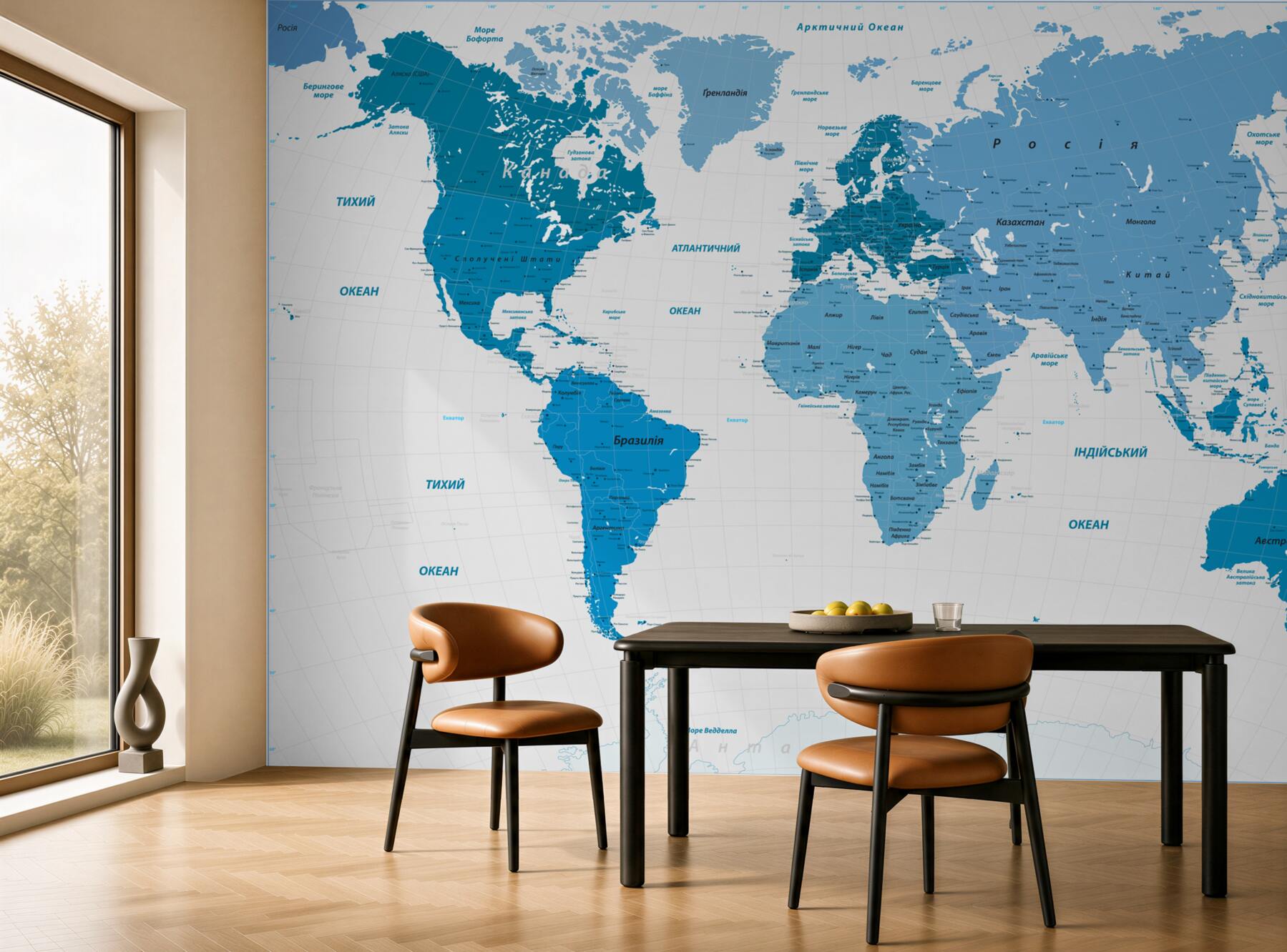 Fototapeta mapa świata w kolorze niebieskim?v23