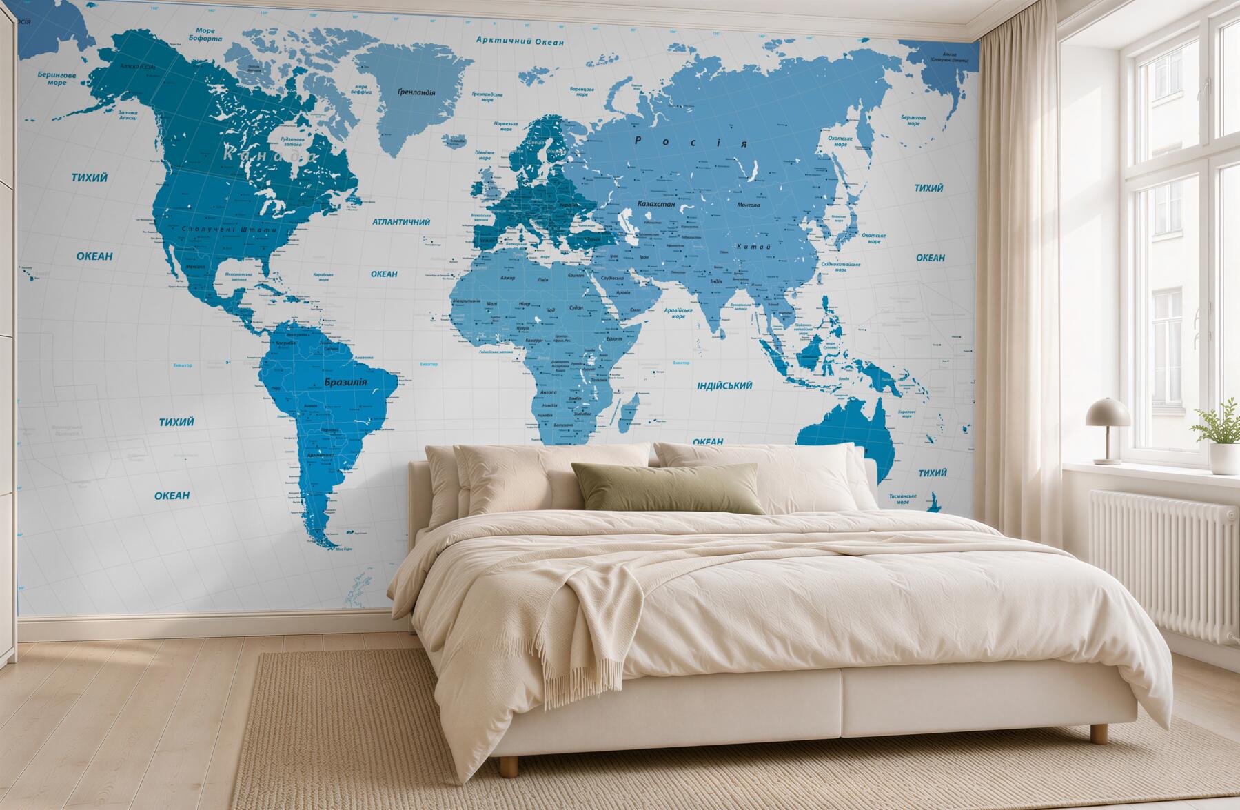 Fototapeta mapa świata w kolorze niebieskim?v23