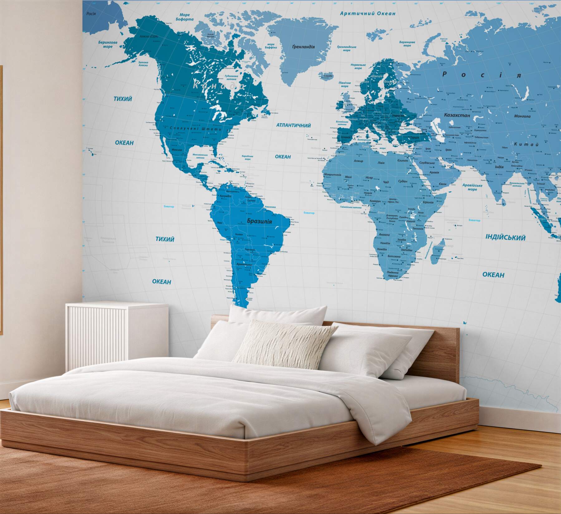 Fototapeta mapa świata w kolorze niebieskim?v23