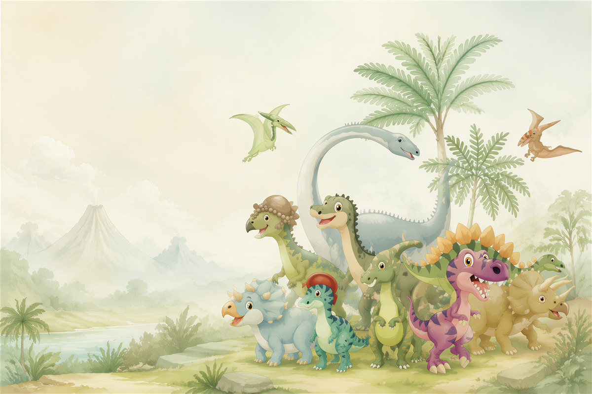 Fototapeta dinozaury z kreskówek