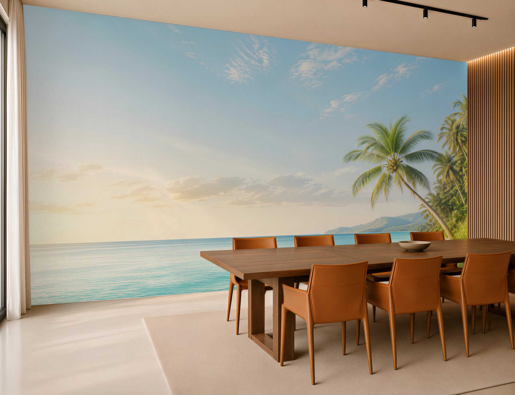 Fototapeta krajobraz plaży z delfinami?v23