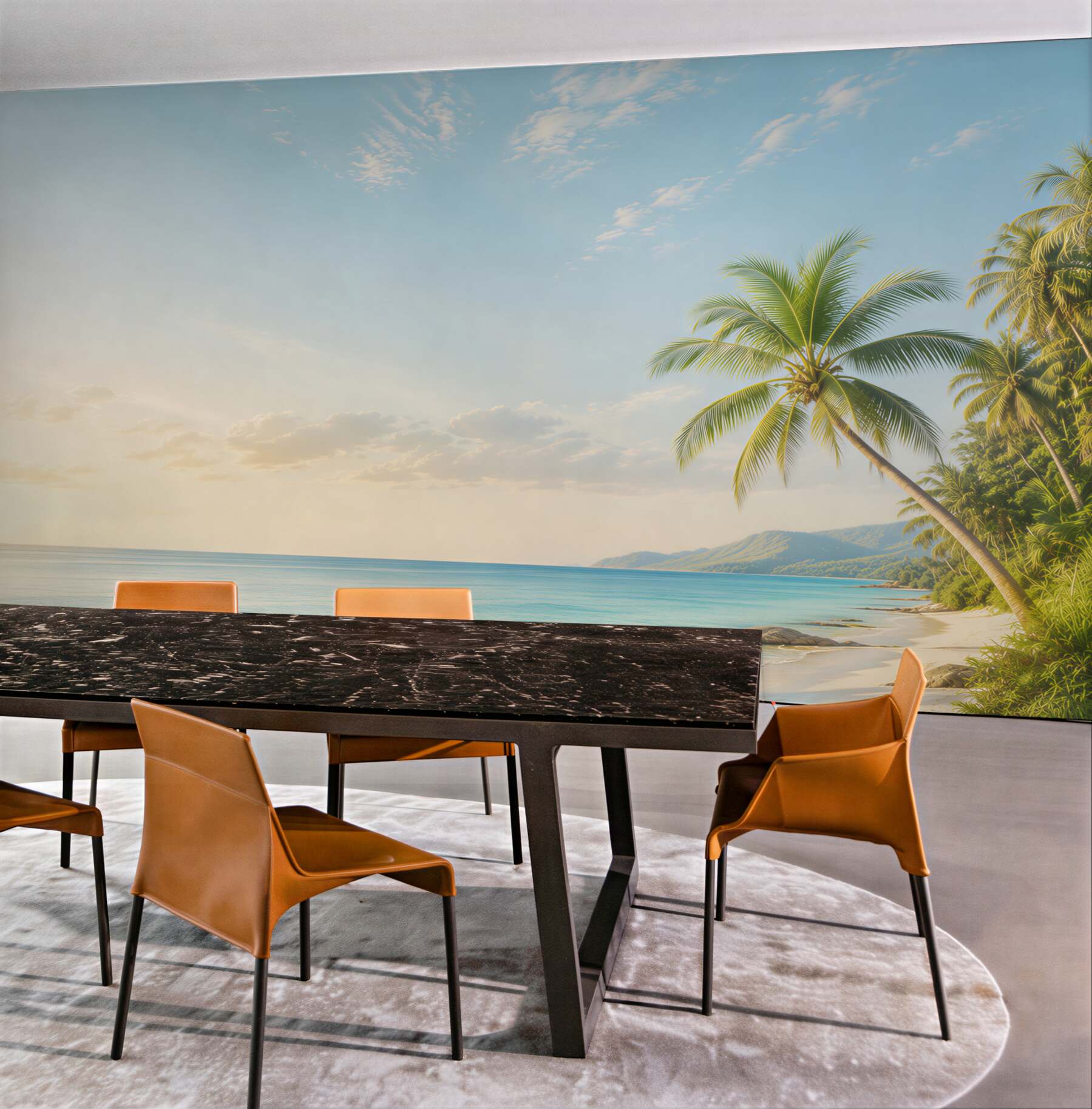 Fototapeta krajobraz plaży z delfinami?v23