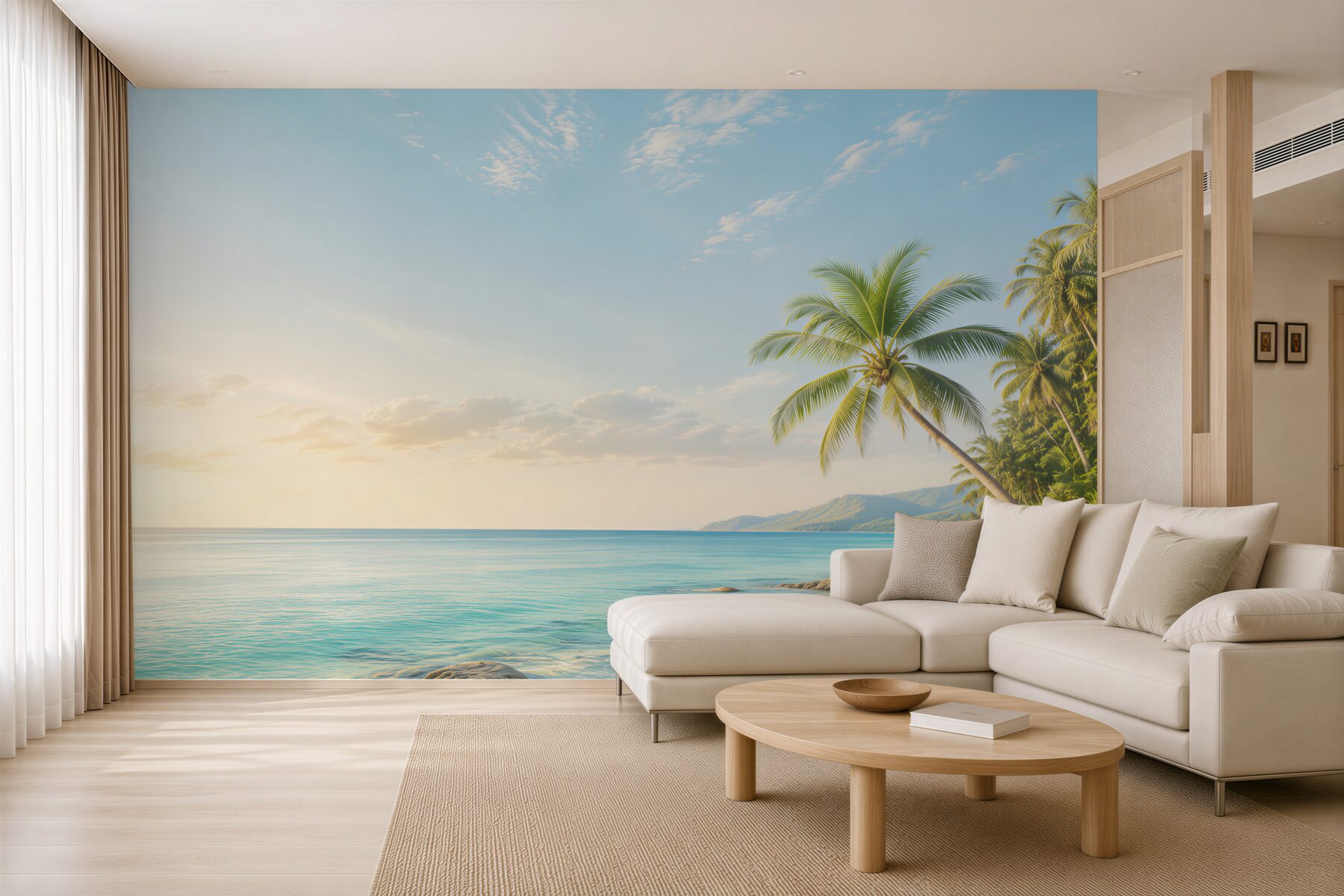 Fototapeta krajobraz plaży z delfinami?v23