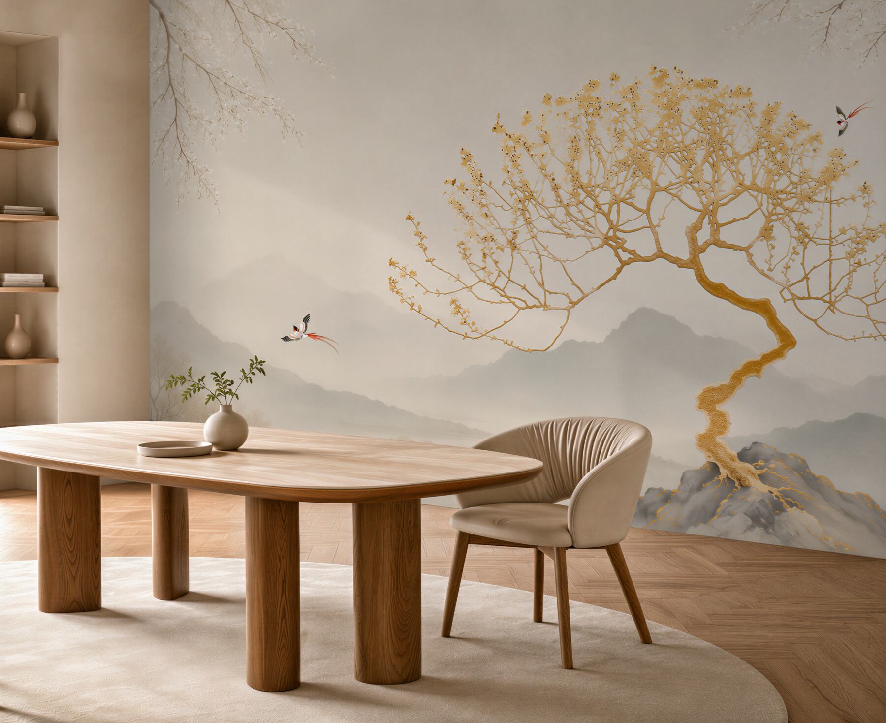 Fototapeta złota sylwetka drzewa bonsai?v23