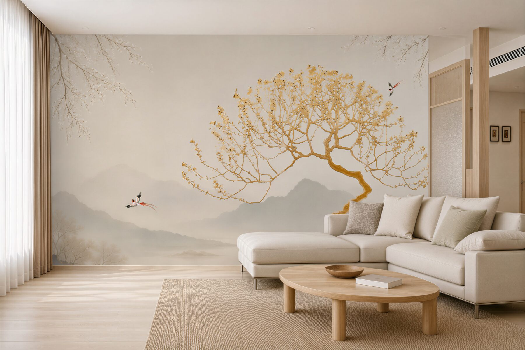 Fototapeta złota sylwetka drzewa bonsai?v23