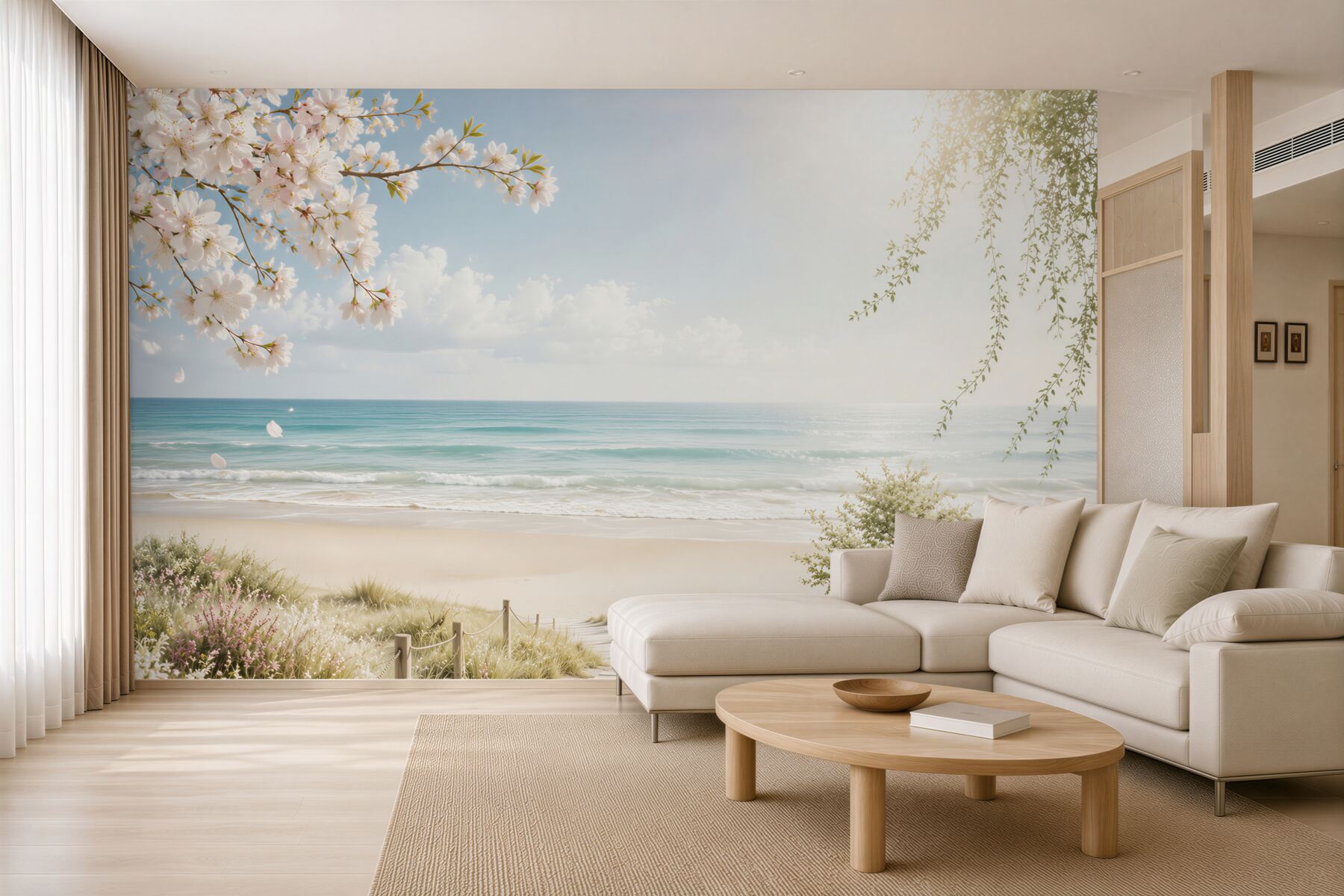 Fototapeta zielone łąki nad oceanem