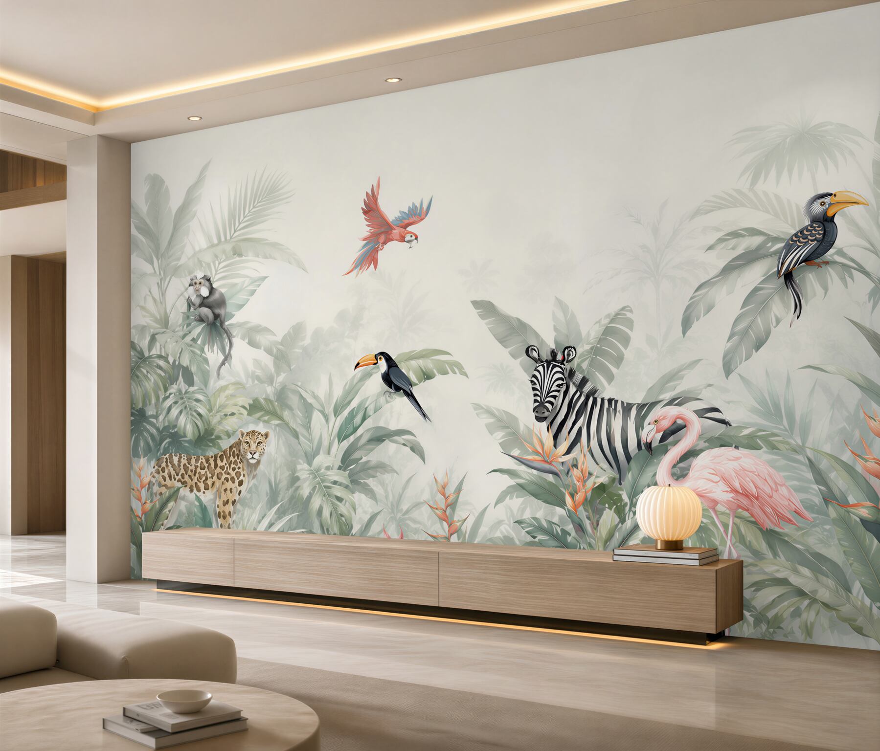 Fototapeta flora i fauna dżungli w ciągu dnia