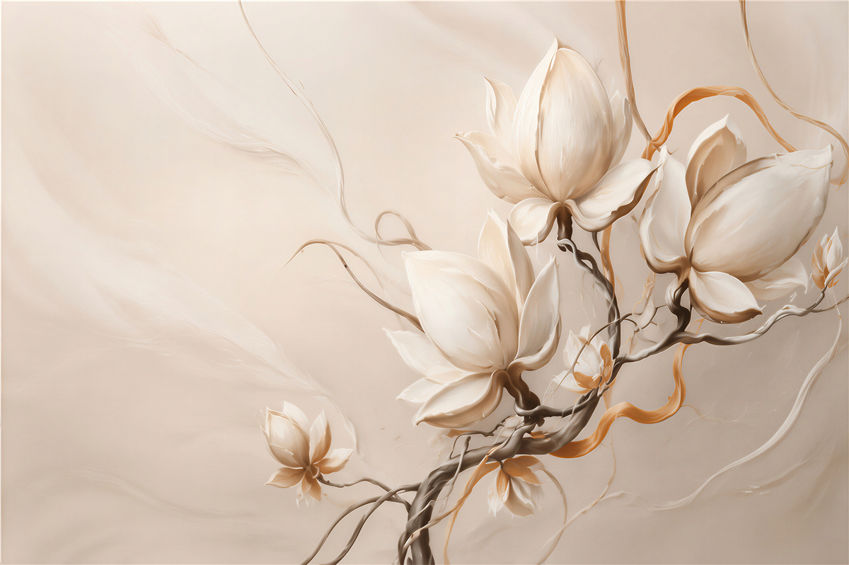 Fototapeta kwitnąca biała magnolia