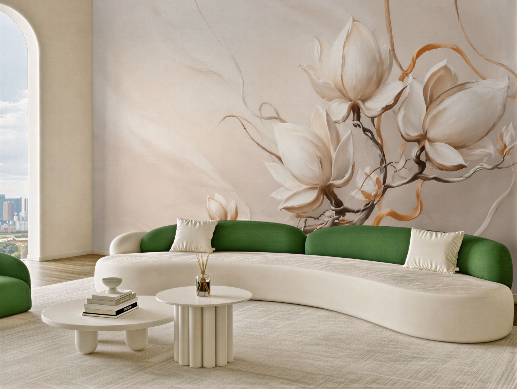 Fototapeta kwitnąca biała magnolia?v23