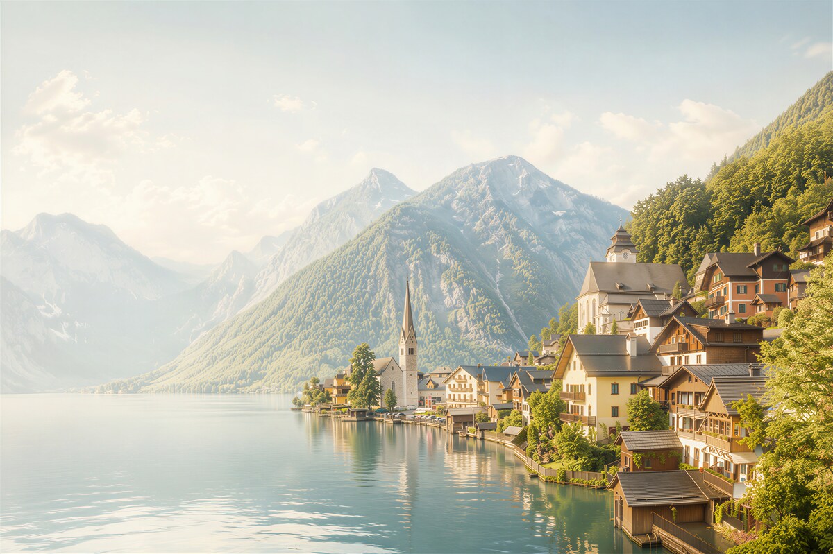 Fototapeta niesamowity austriacki Hallstatt