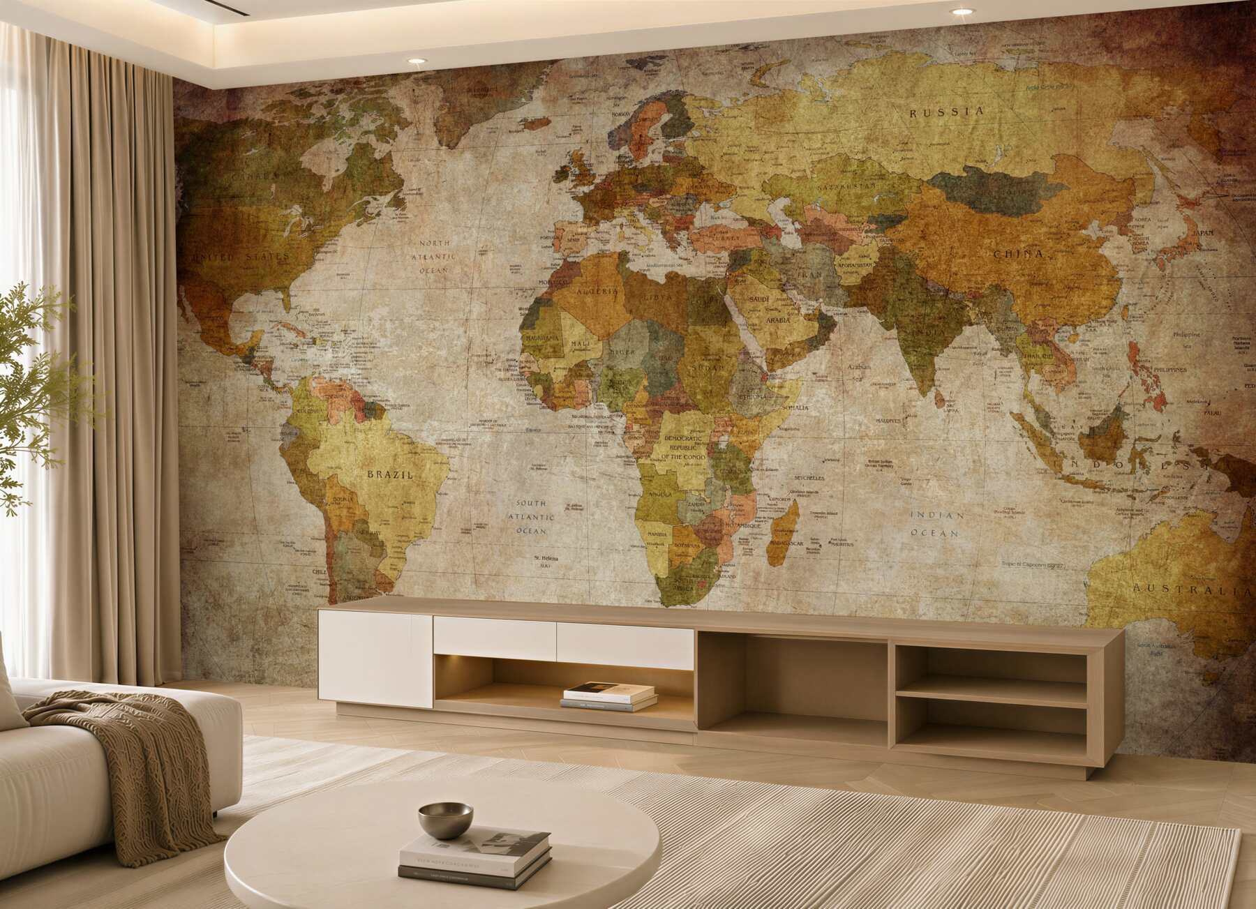 Fototapeta Mapa świata w odcieniach brązu?v23