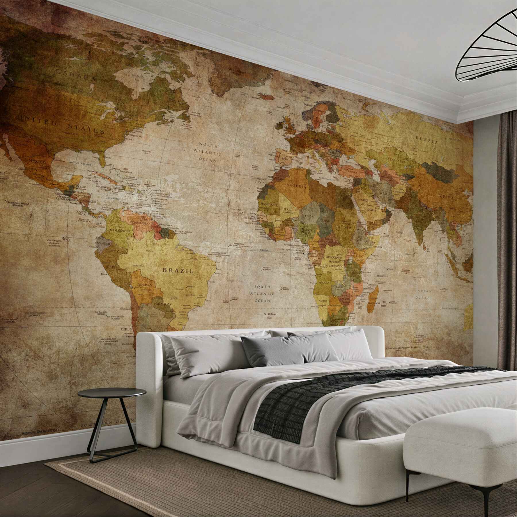 Fototapeta Mapa świata w odcieniach brązu?v23
