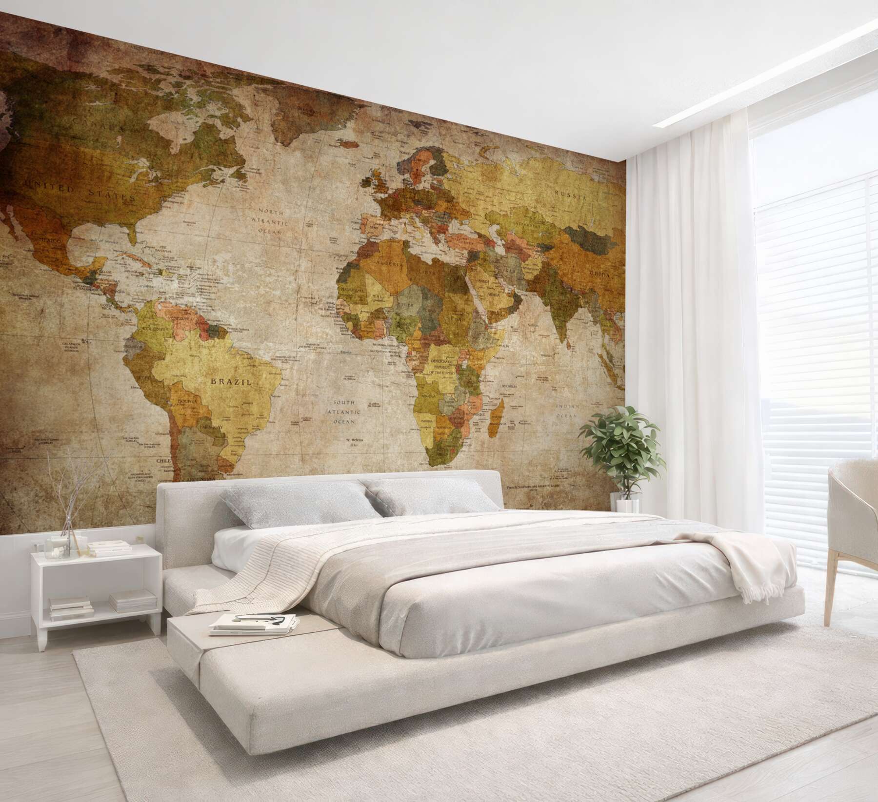 Fototapeta Mapa świata w odcieniach brązu?v23