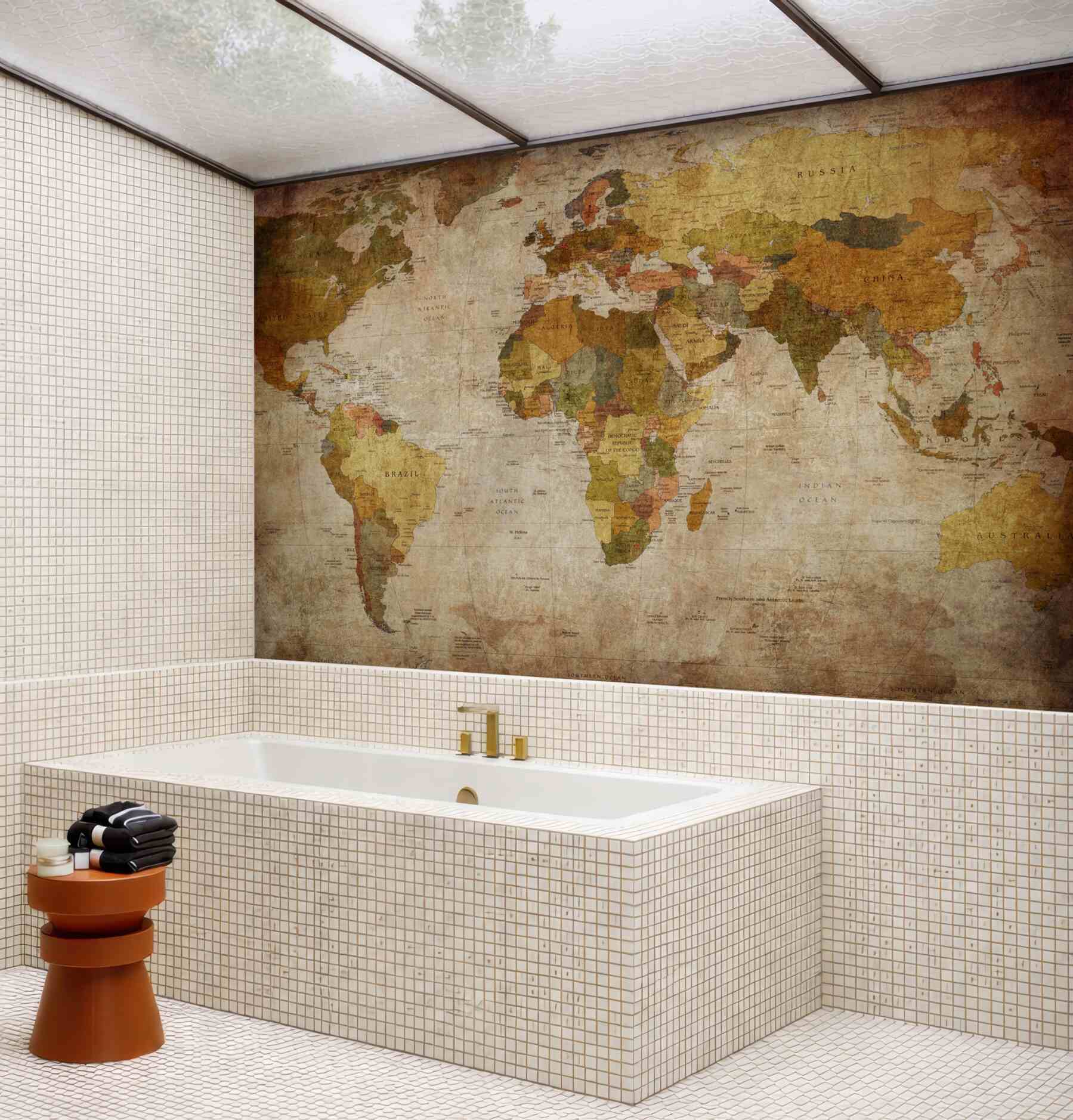 Fototapeta Mapa świata w odcieniach brązu?v23