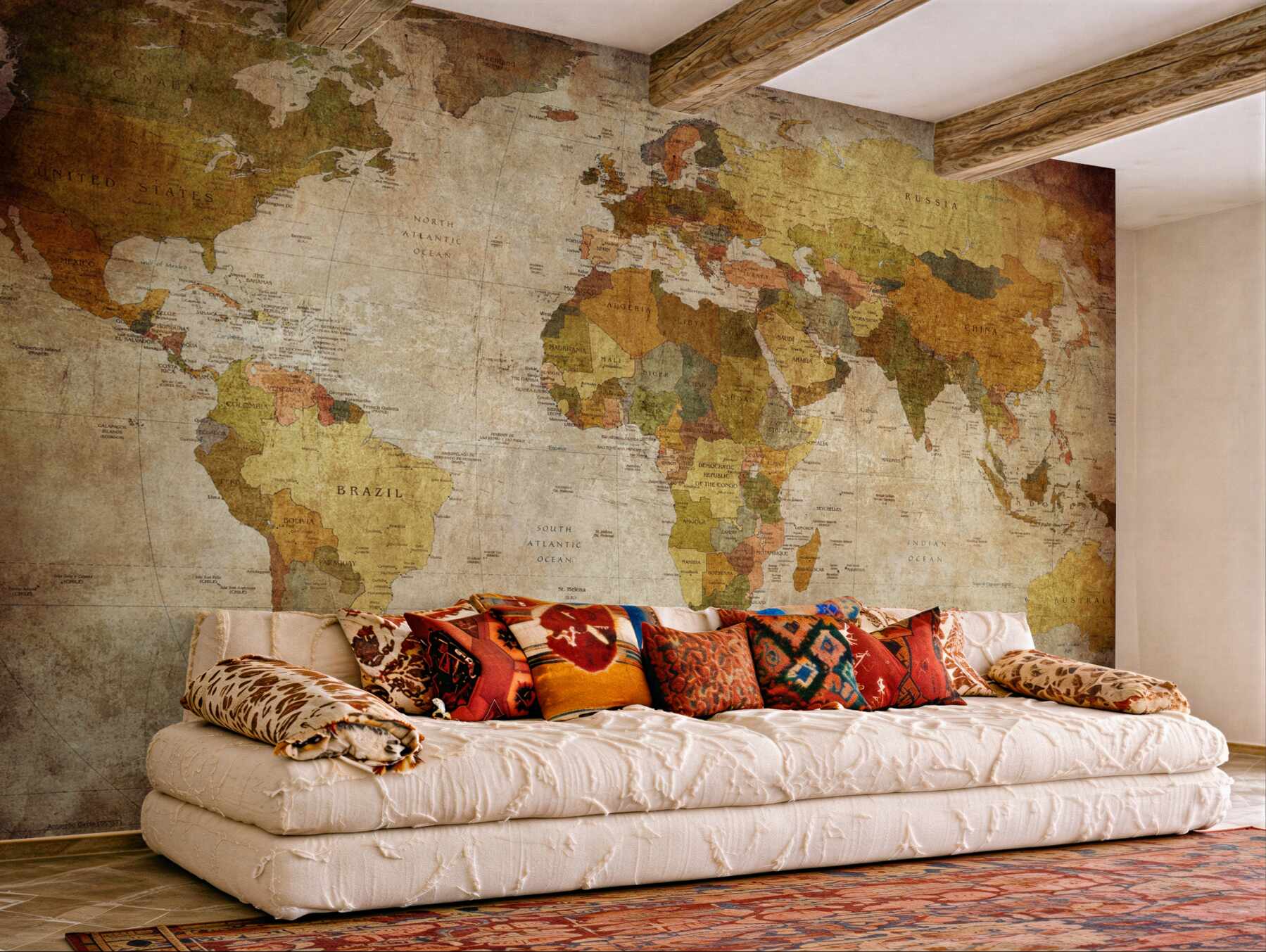Fototapeta Mapa świata w odcieniach brązu?v23