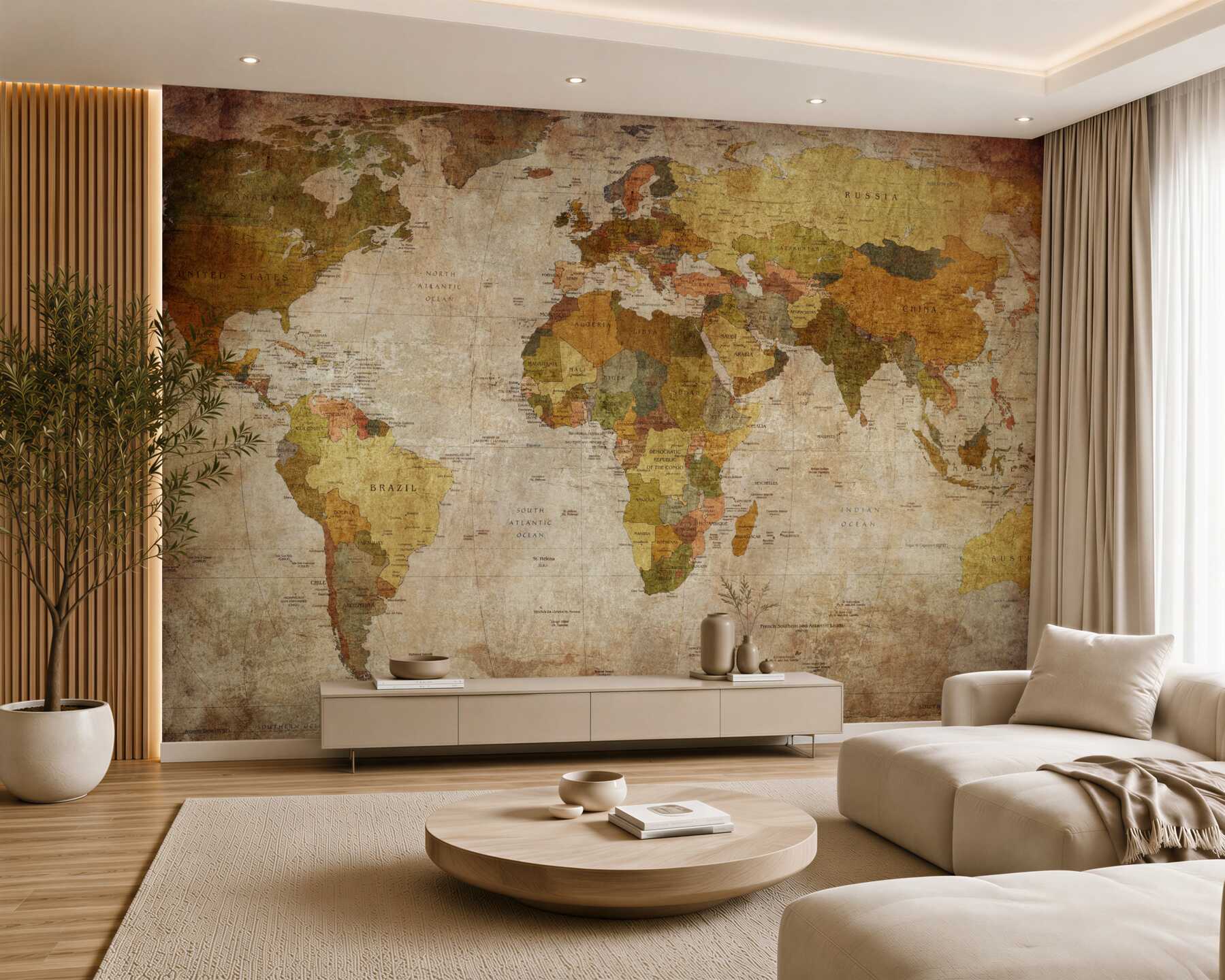 Fototapeta Mapa świata w odcieniach brązu?v23