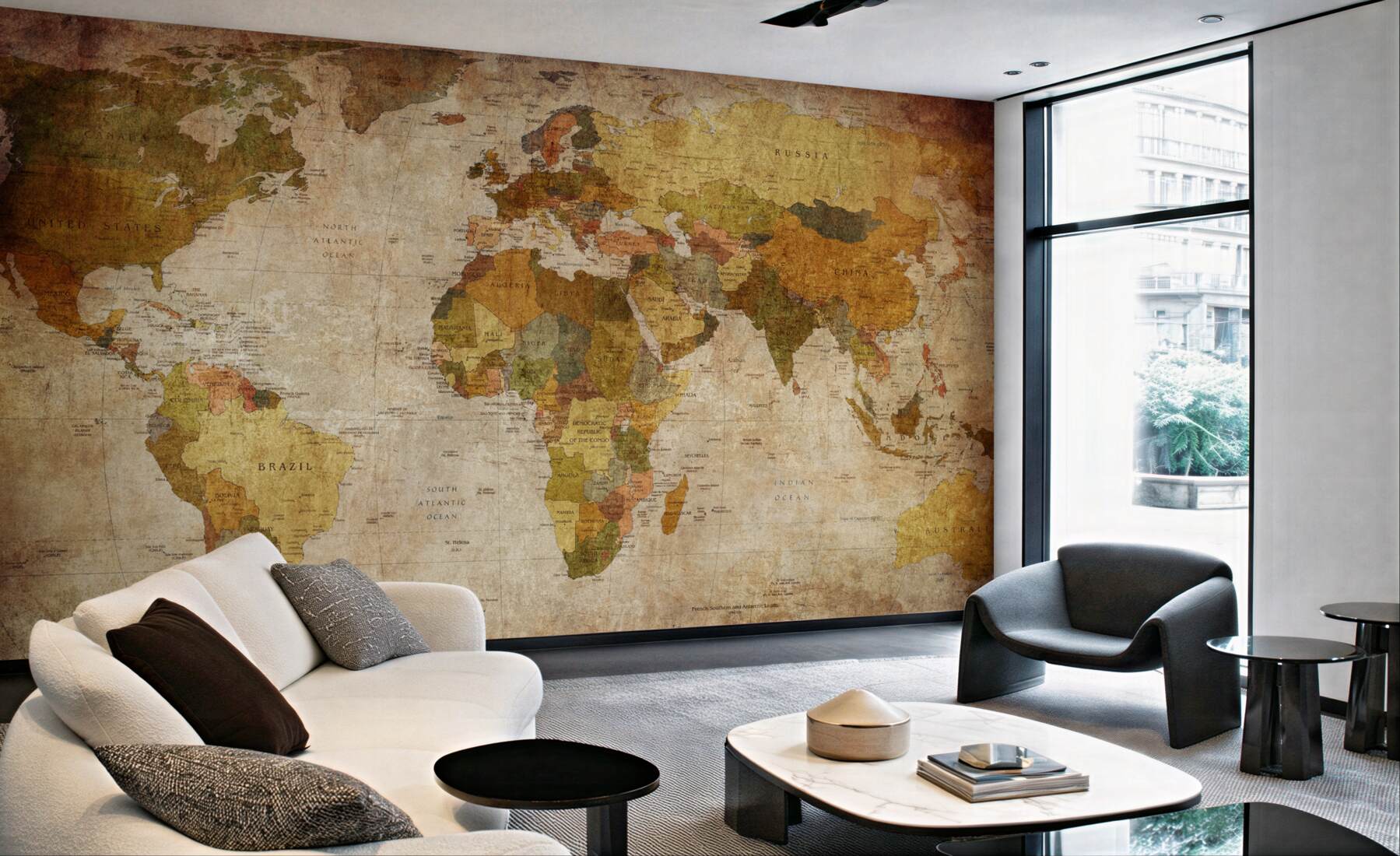 Fototapeta Mapa świata w odcieniach brązu?v23