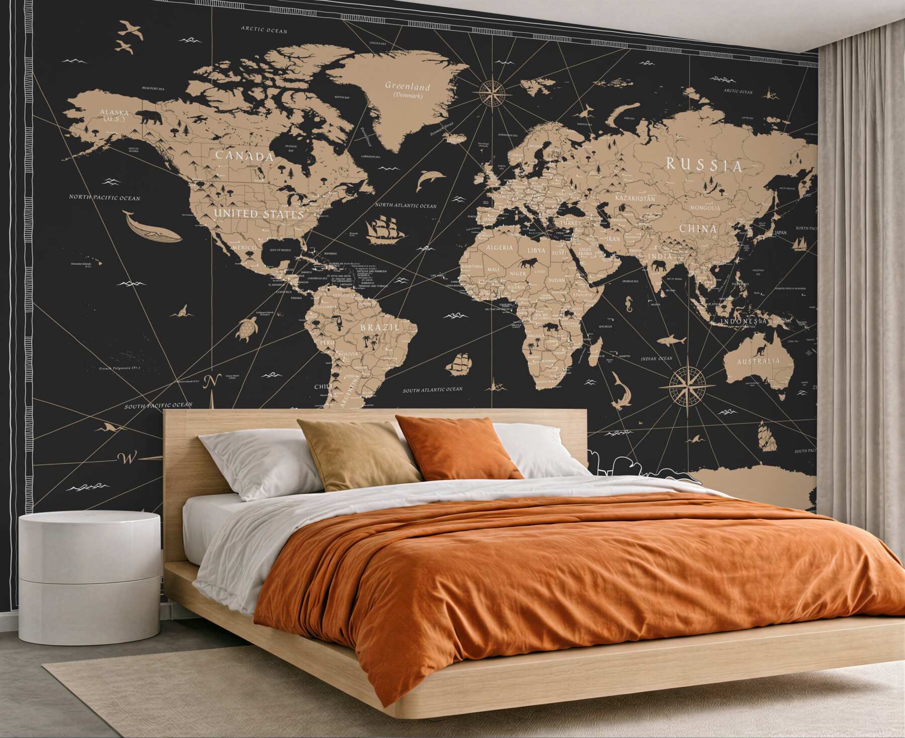 Fototapeta mapa świata na czarnym tle?v23