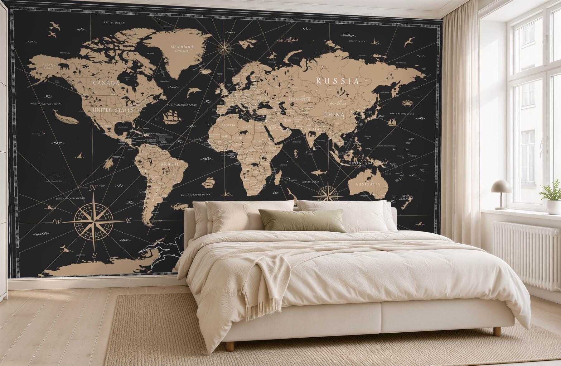 Fototapeta mapa świata na czarnym tle?v23