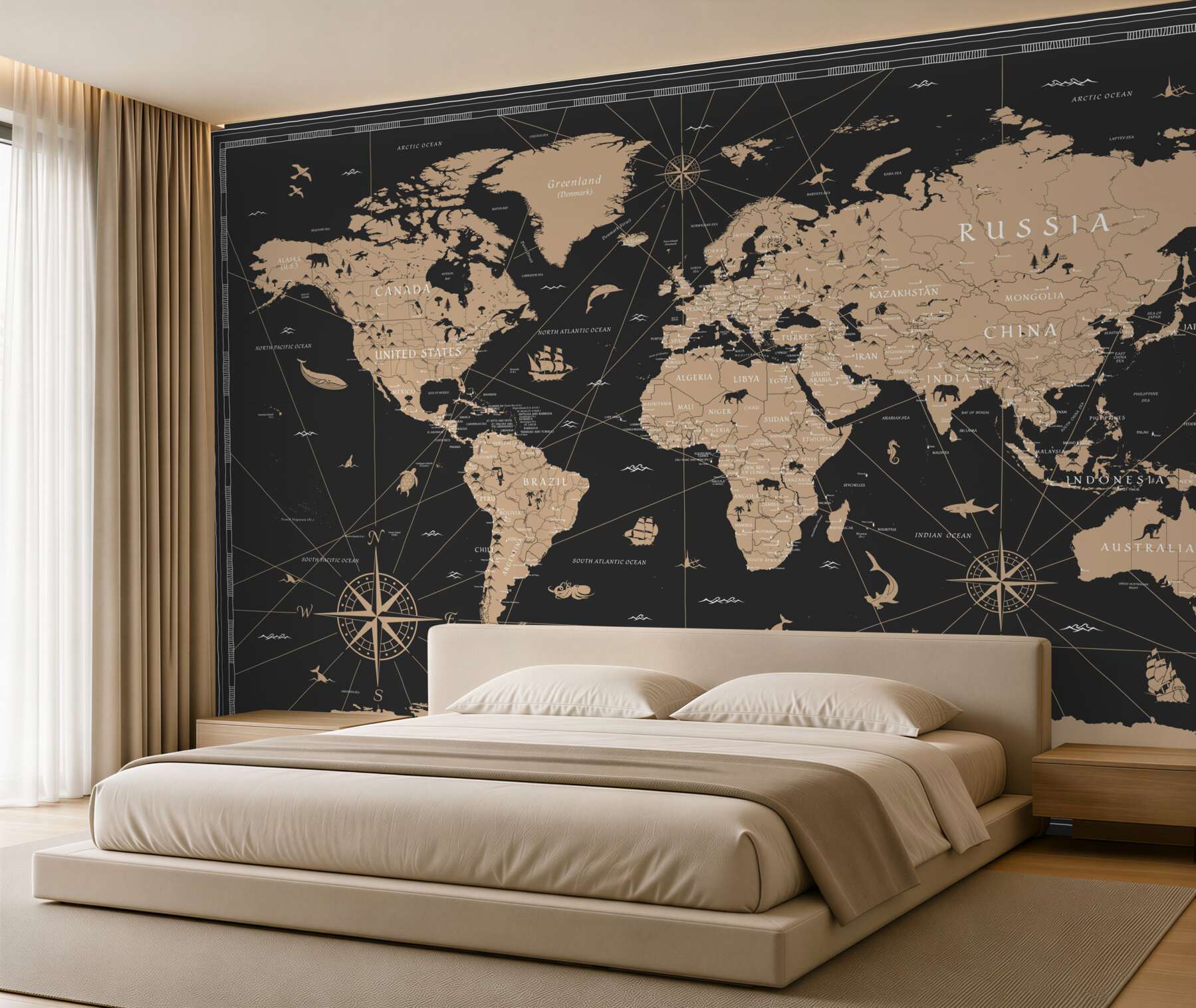 Fototapeta mapa świata na czarnym tle?v23