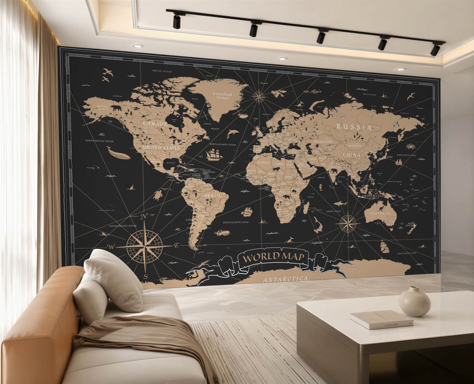 Fototapeta mapa świata na czarnym tle?v23