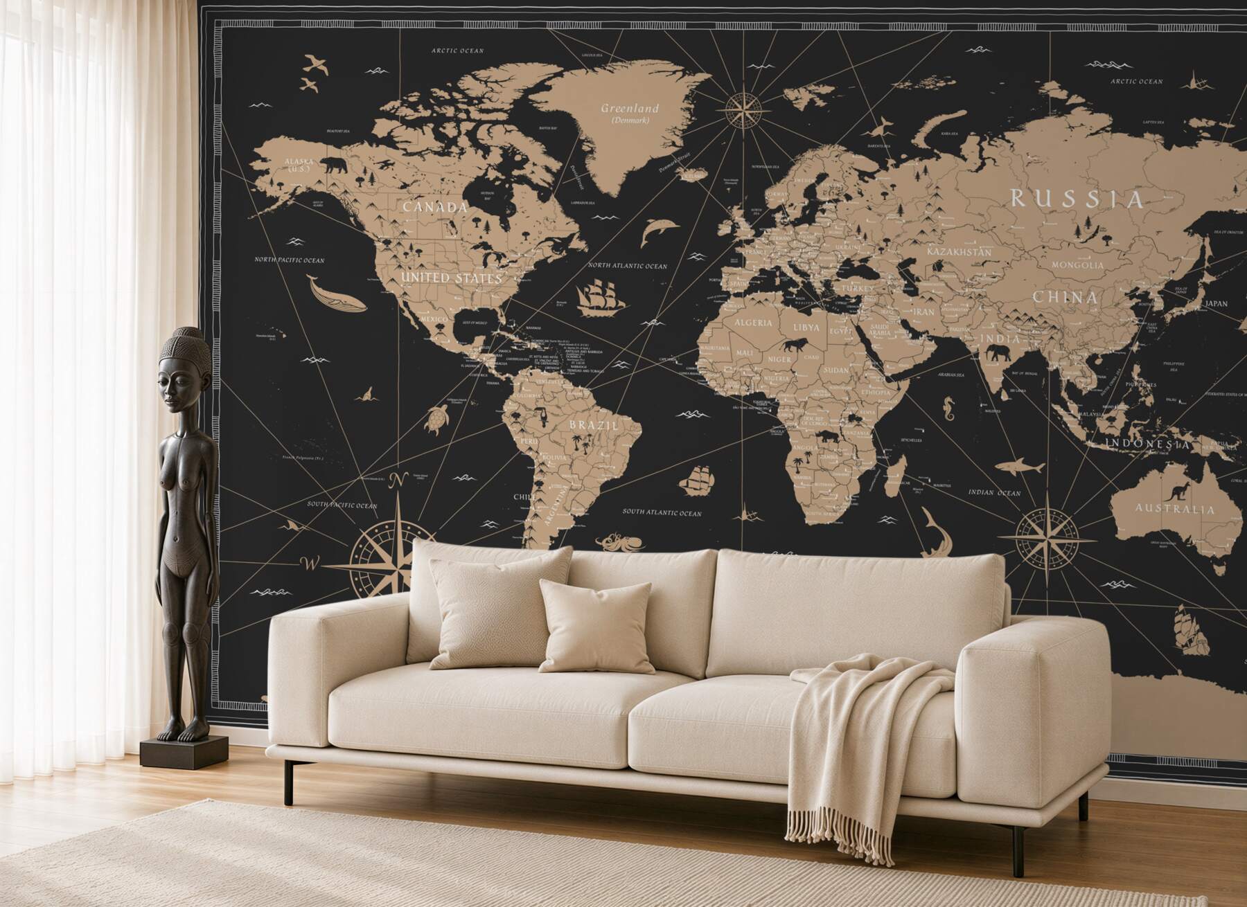 Fototapeta mapa świata na czarnym tle?v23
