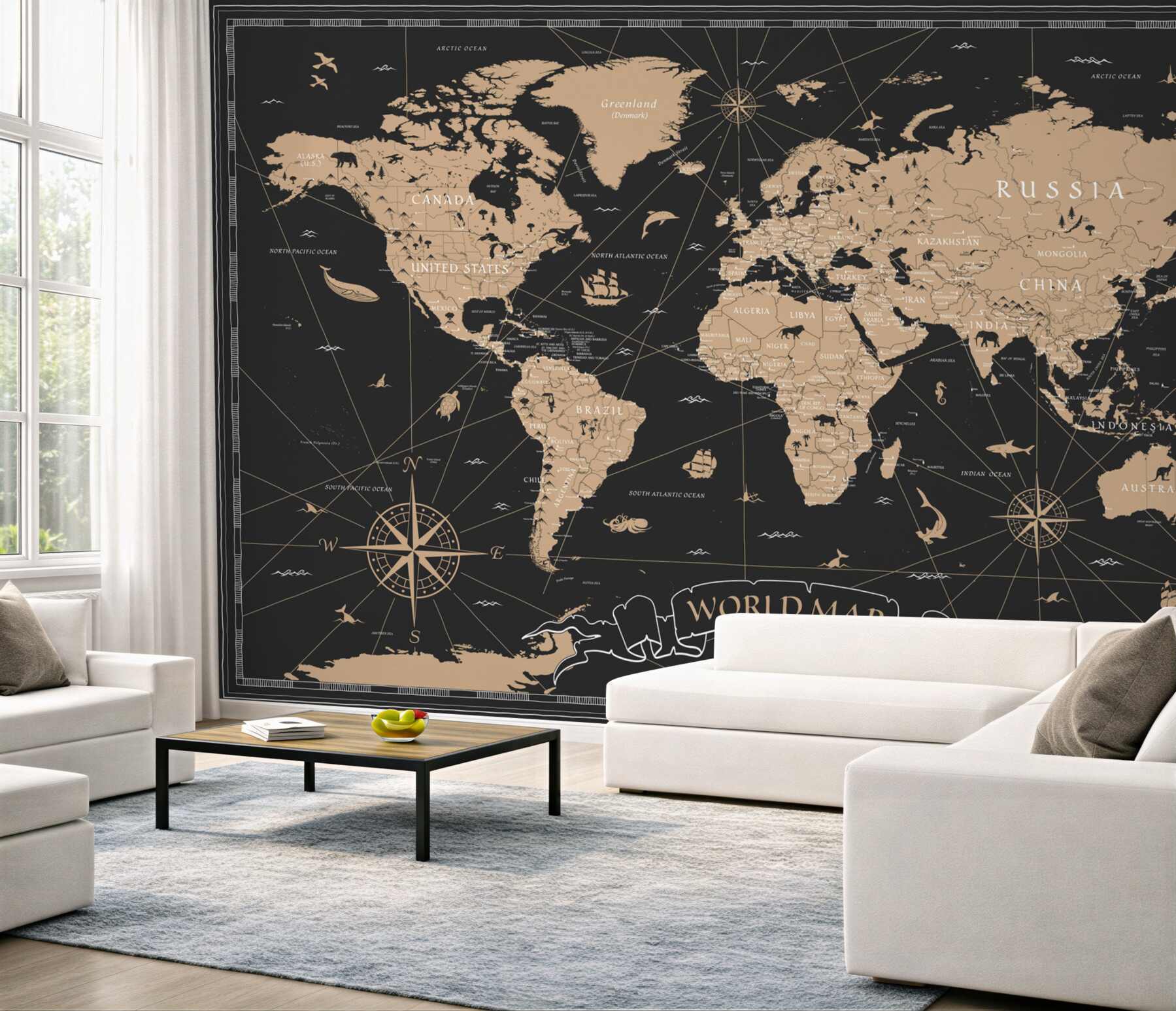 Fototapeta mapa świata na czarnym tle?v23