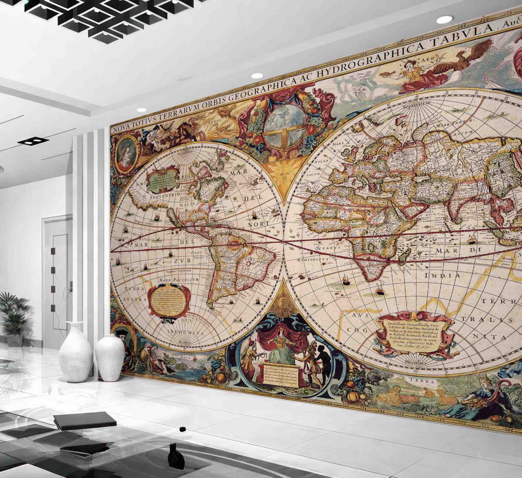 Fototapeta zabytkowa mapa świata?v23