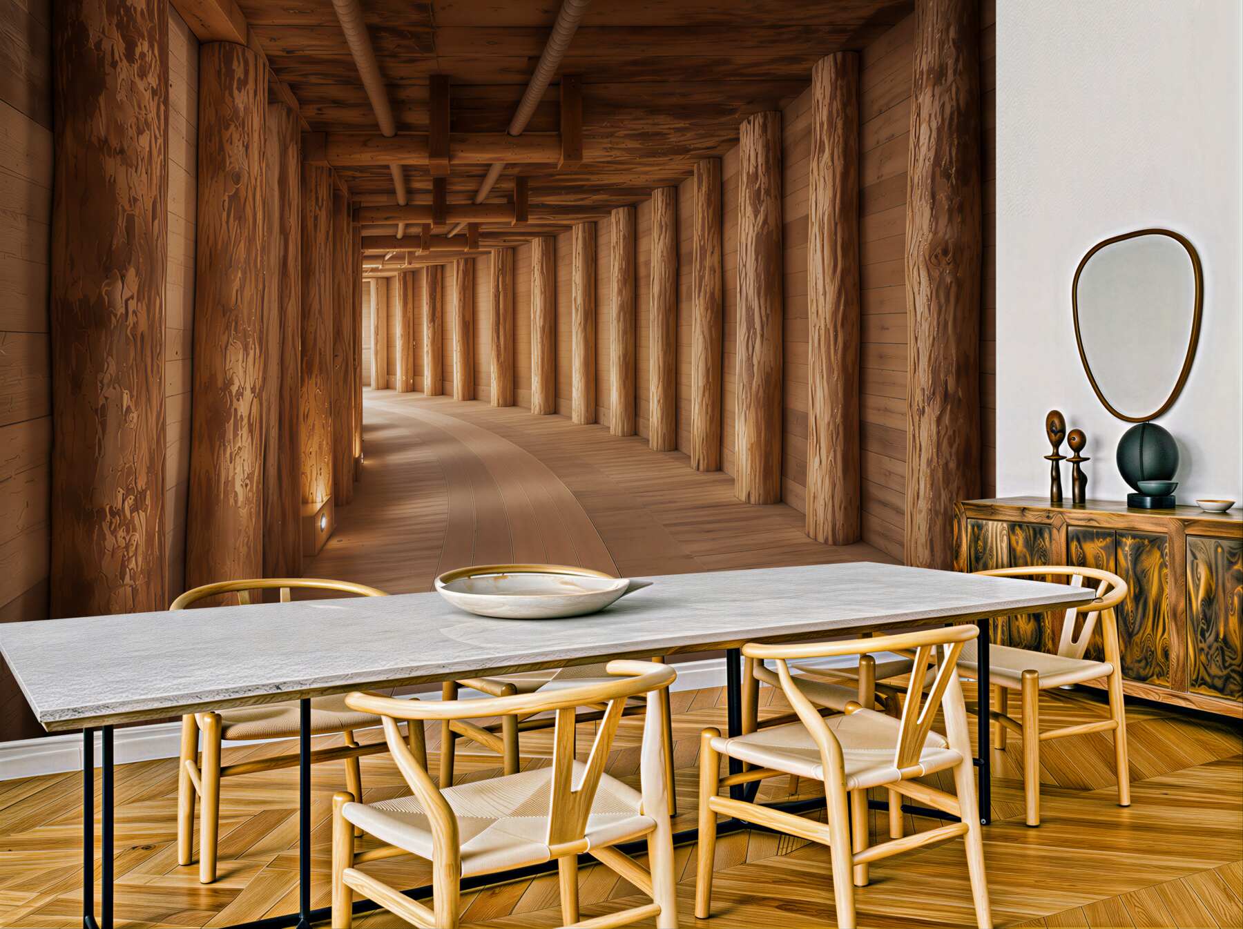 Fototapeta drewniany podziemny tunel?v23