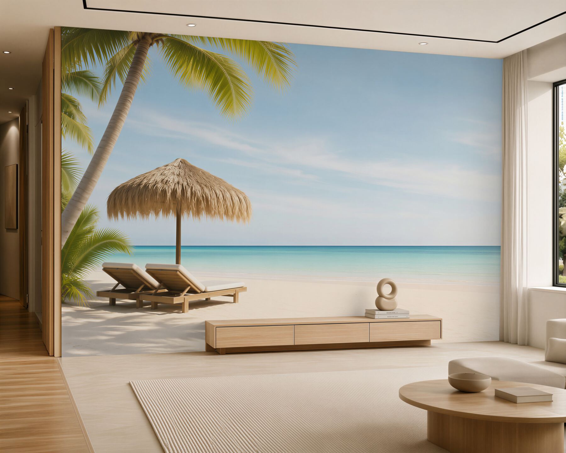 Fototapeta leżak z leżakami na plaży?v23