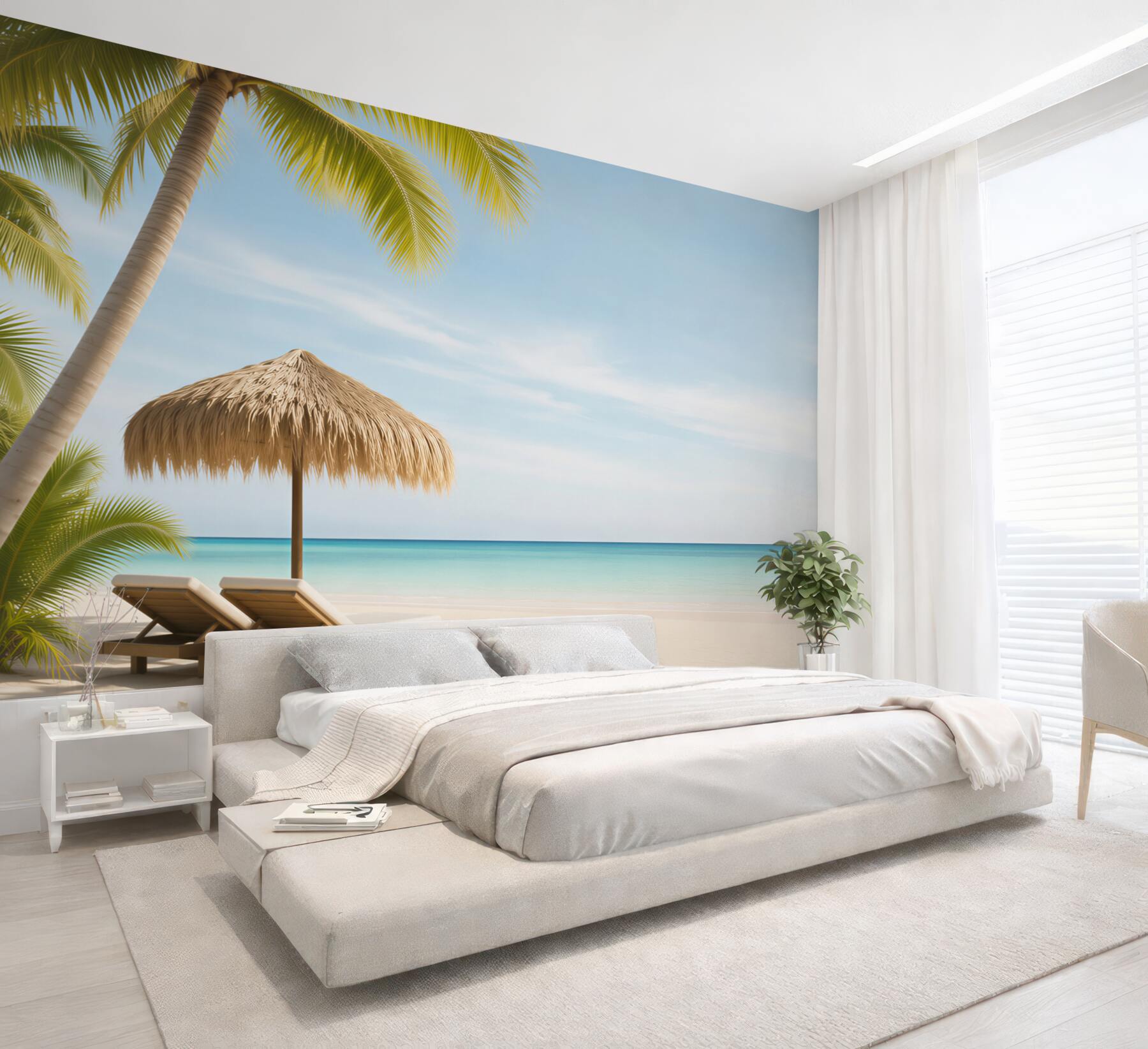 Fototapeta leżak z leżakami na plaży?v23