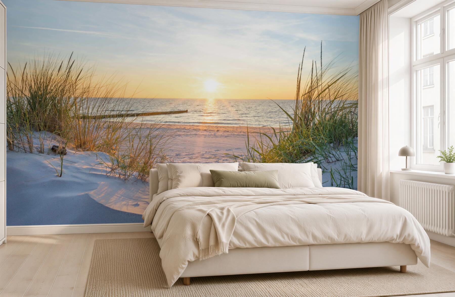 Fototapeta zielona trawa na piaszczystej plaży?v23