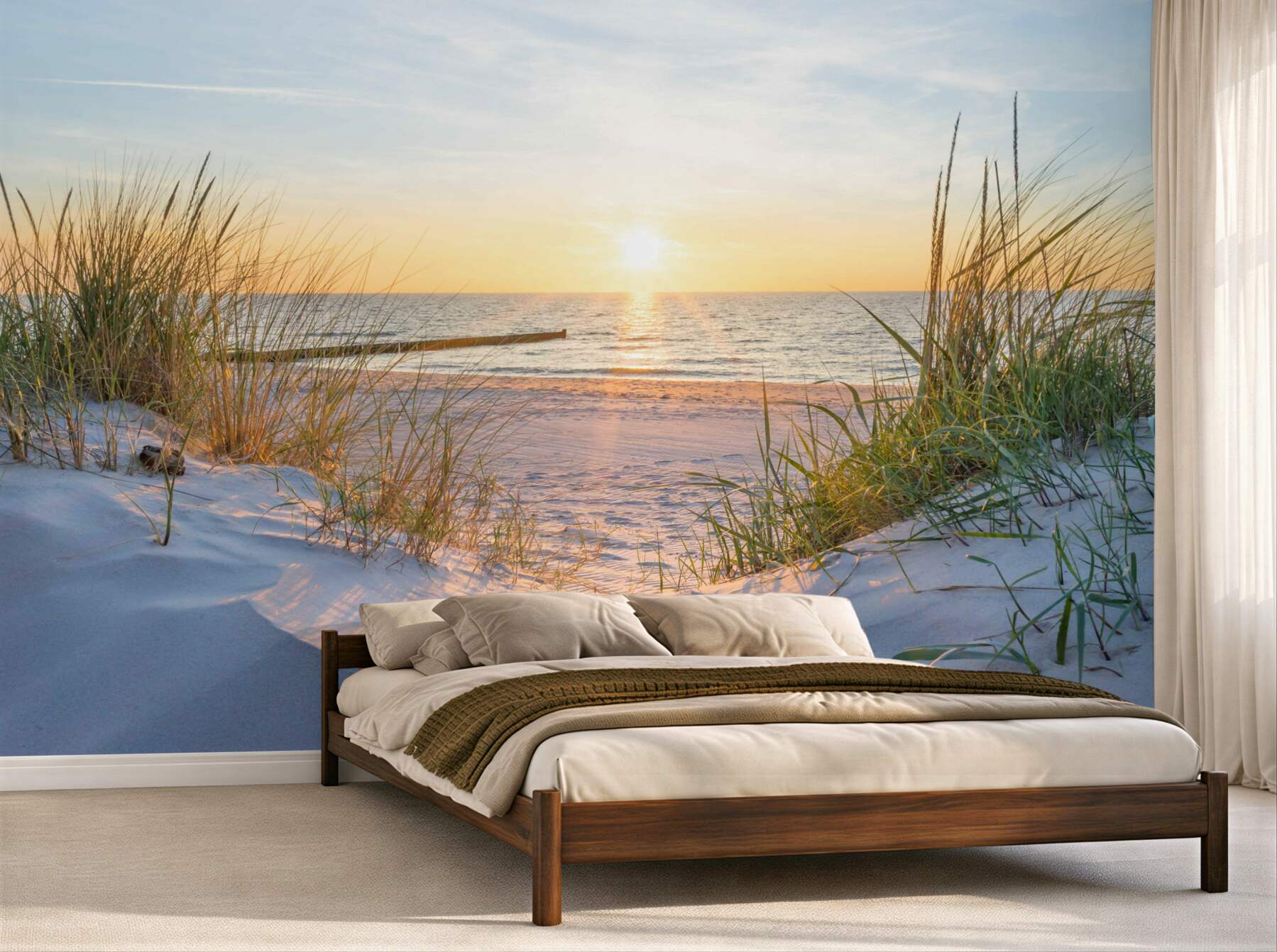 Fototapeta zielona trawa na piaszczystej plaży?v23