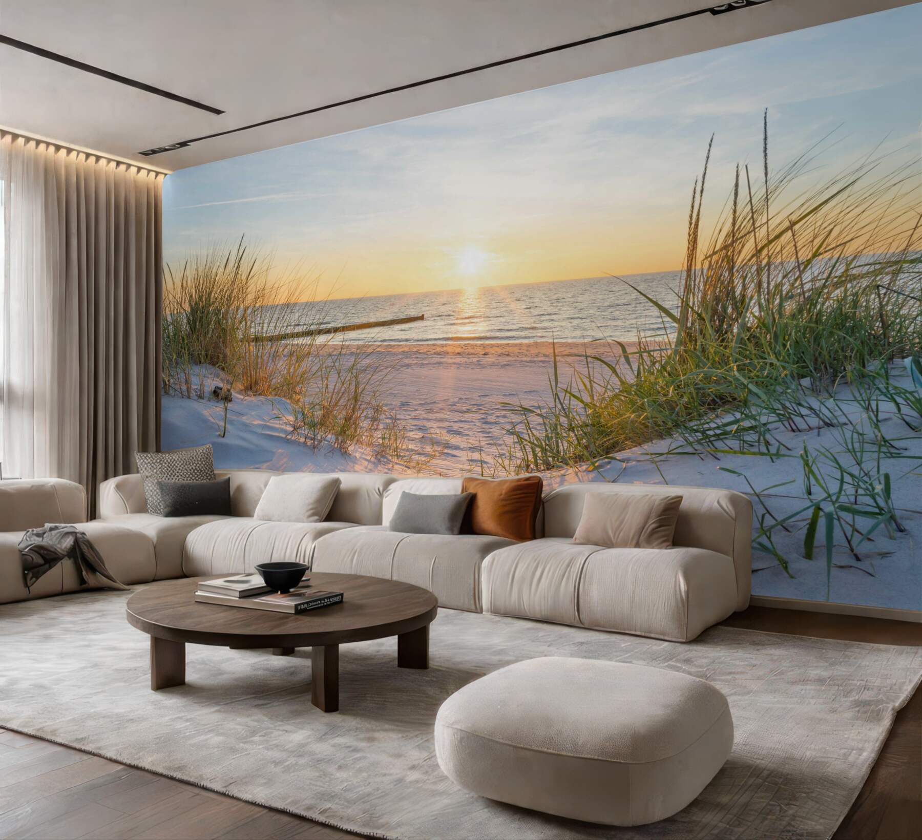 Fototapeta zielona trawa na piaszczystej plaży?v23