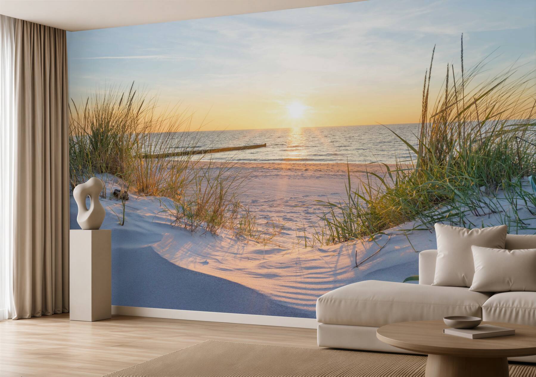 Fototapeta zielona trawa na piaszczystej plaży?v23