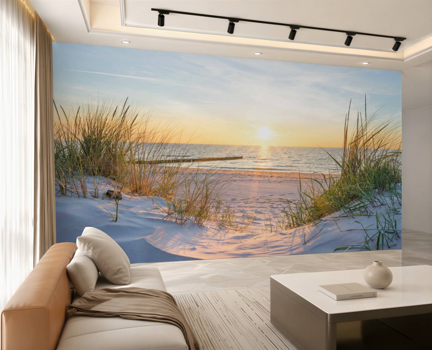 Fototapeta zielona trawa na piaszczystej plaży?v23
