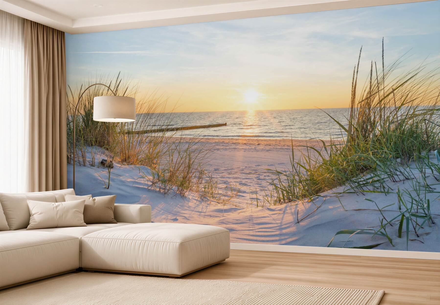 Fototapeta zielona trawa na piaszczystej plaży?v23