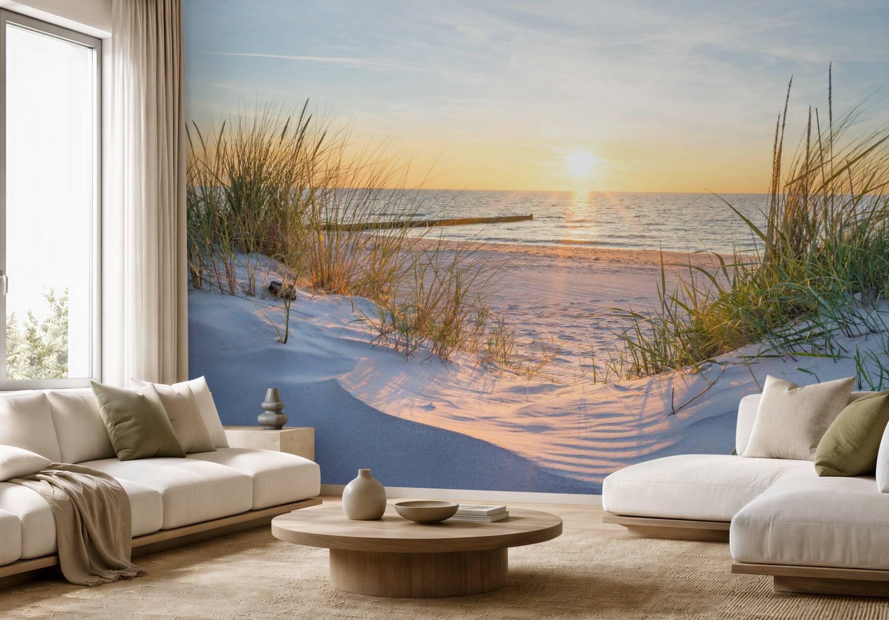 Fototapeta zielona trawa na piaszczystej plaży?v23