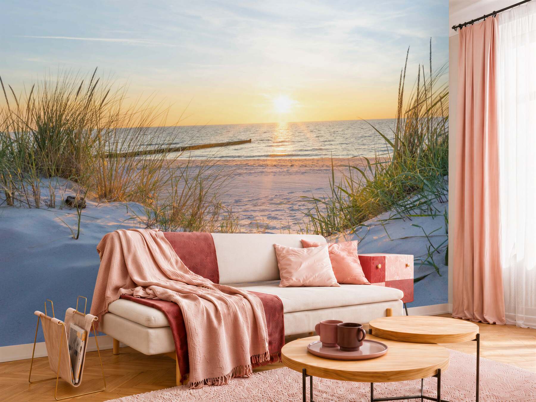 Fototapeta zielona trawa na piaszczystej plaży?v23